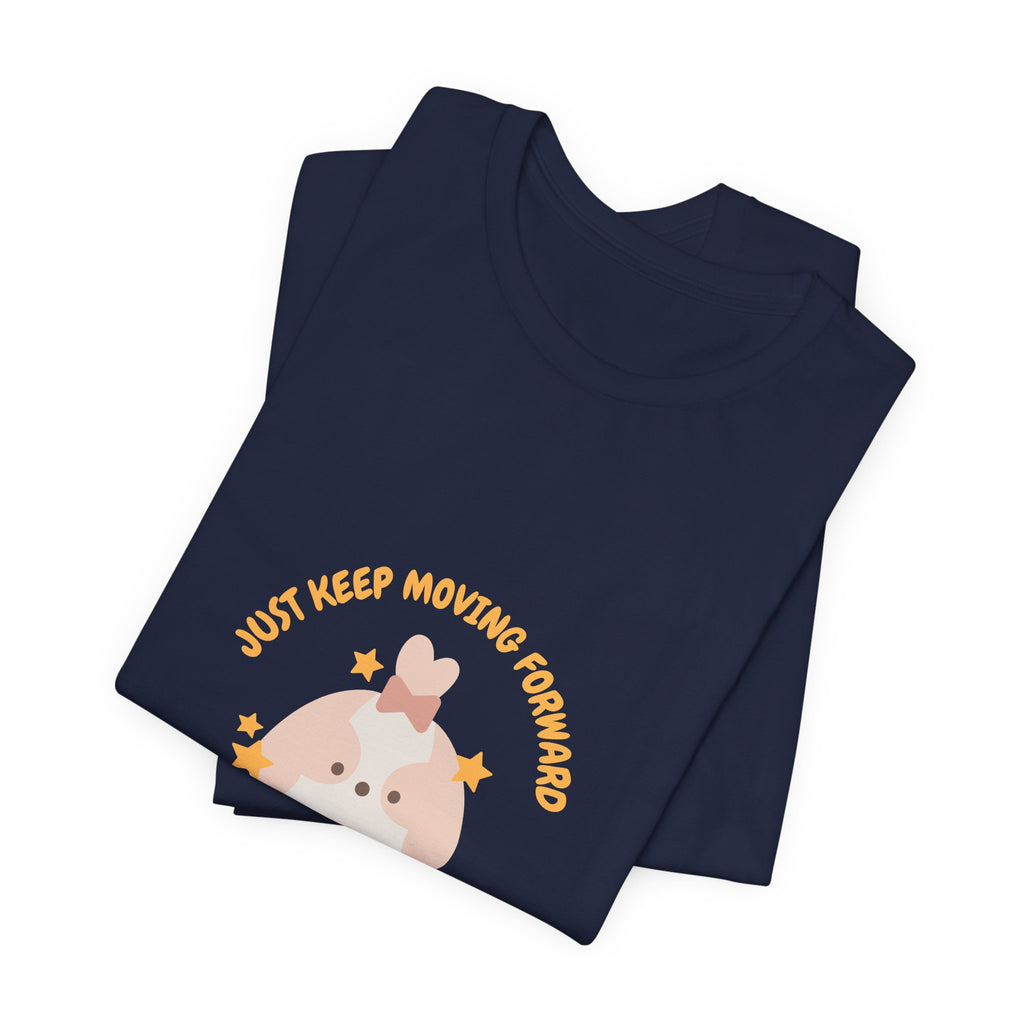 Cute Kawaii Bunny Tee — "Just Keep Moving Forward" Graphic T-Shirt
