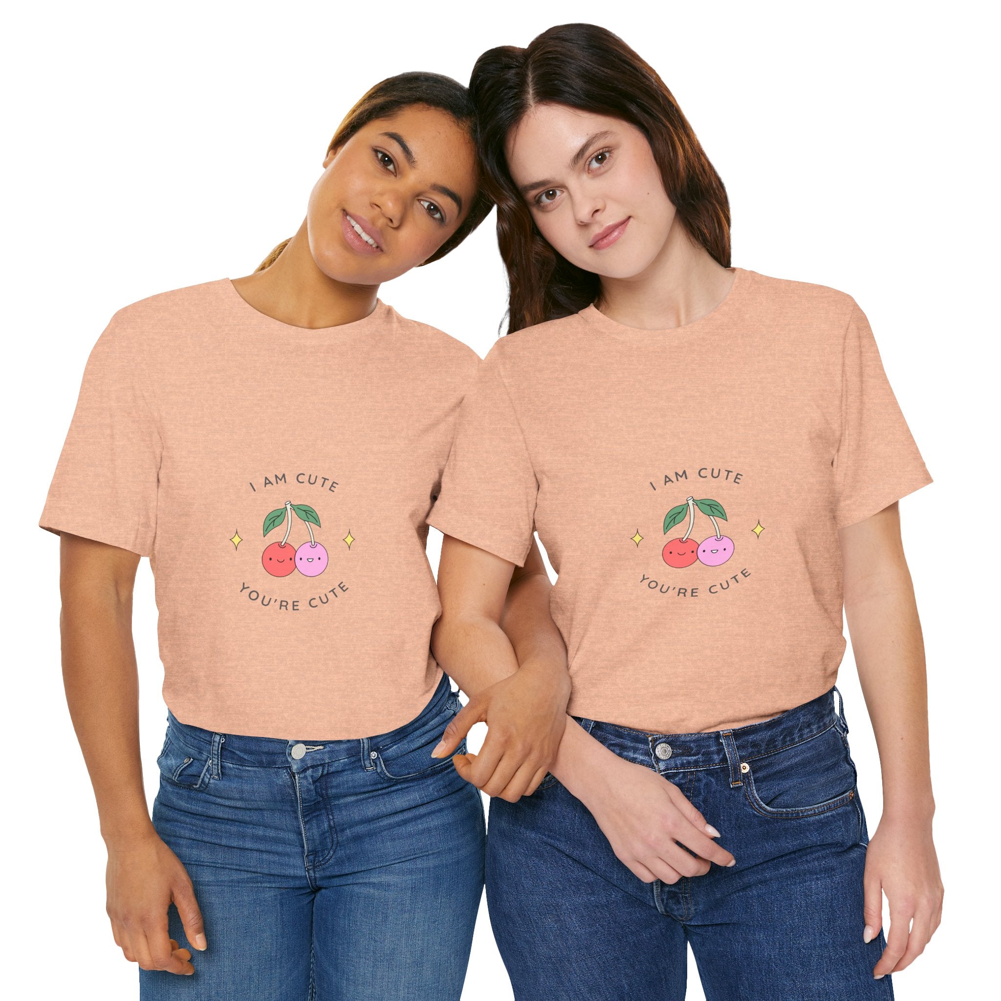 Cute Cherries Graphic Tee — "I Am Cute, You're Cute" Cute Fruit T-Shirt