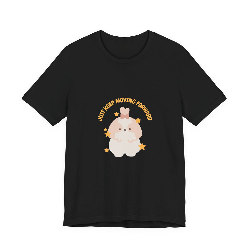 Cute Kawaii Bunny Tee — "Just Keep Moving Forward" Graphic T-Shirt