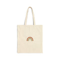 Neutral Rainbow Boho Arc Tote | muted rainbow art, desert arc design