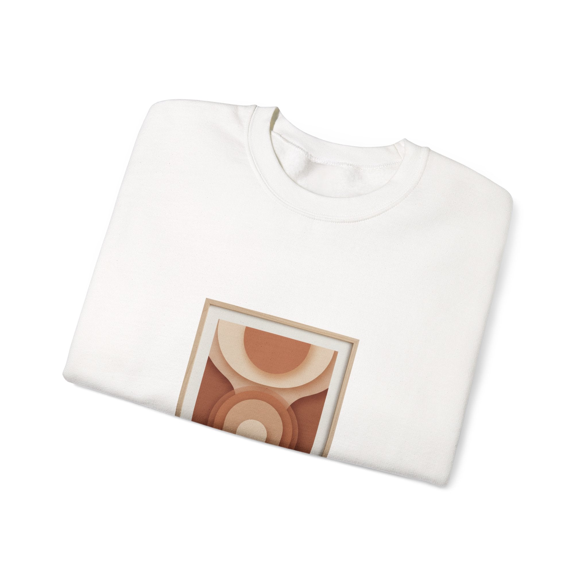 Terracotta Arch Abstract Sweatshirt | warm neutral shapes, clay tone art
