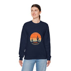 Hello Sunshine Crewneck Sweatshirt — Retro Sunset Cactus Graphic