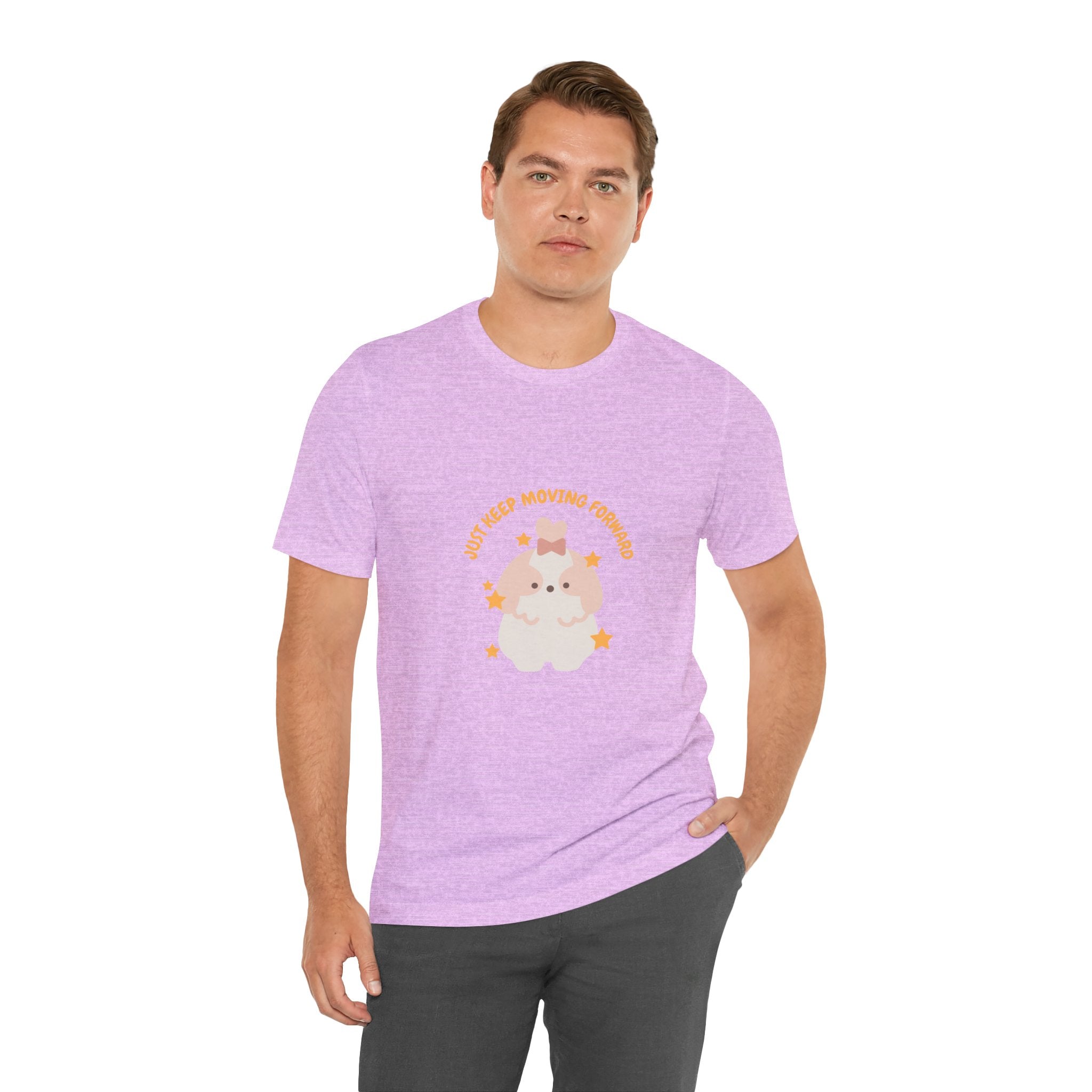 Cute Kawaii Bunny Tee — "Just Keep Moving Forward" Graphic T-Shirt