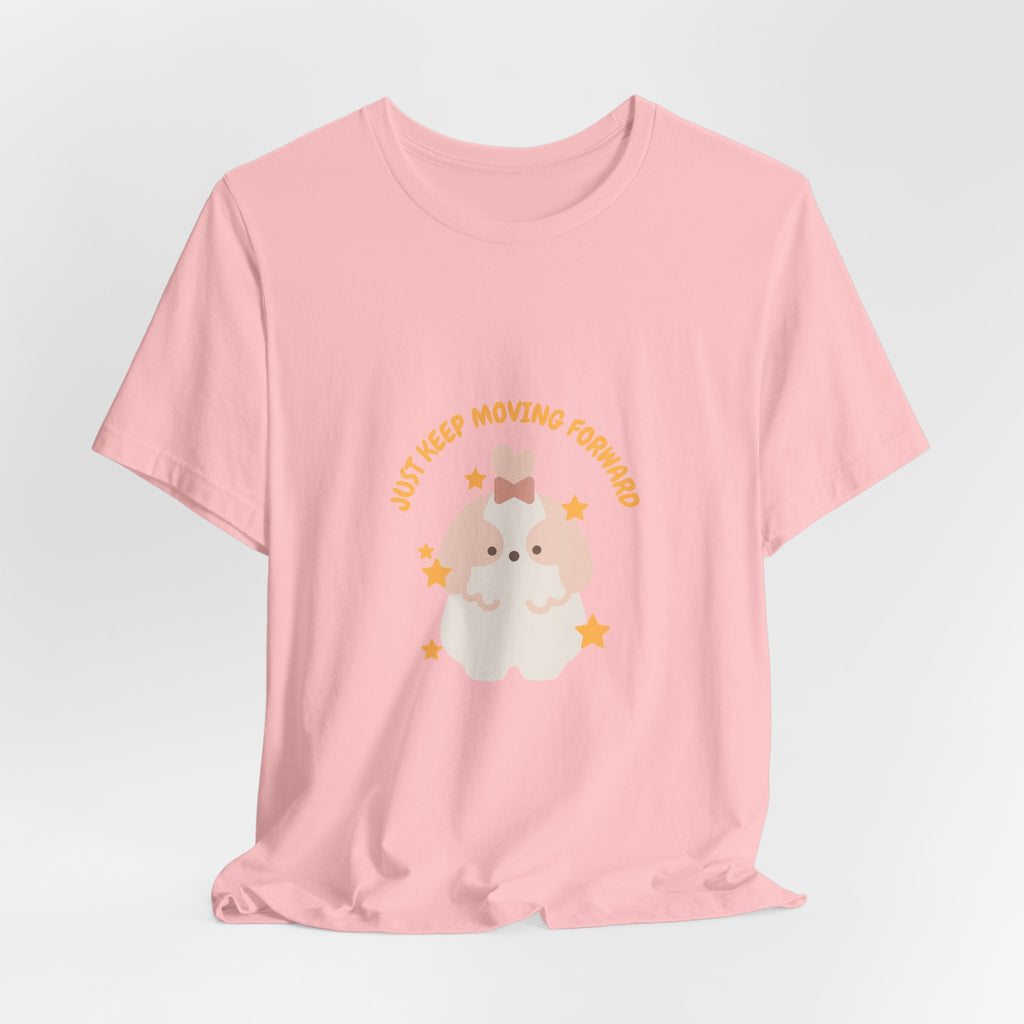 Cute Kawaii Bunny Tee — "Just Keep Moving Forward" Graphic T-Shirt