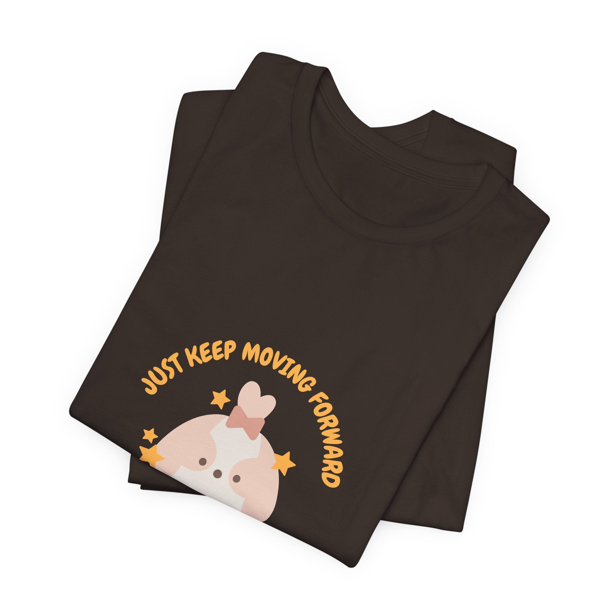 Cute Kawaii Bunny Tee — "Just Keep Moving Forward" Graphic T-Shirt