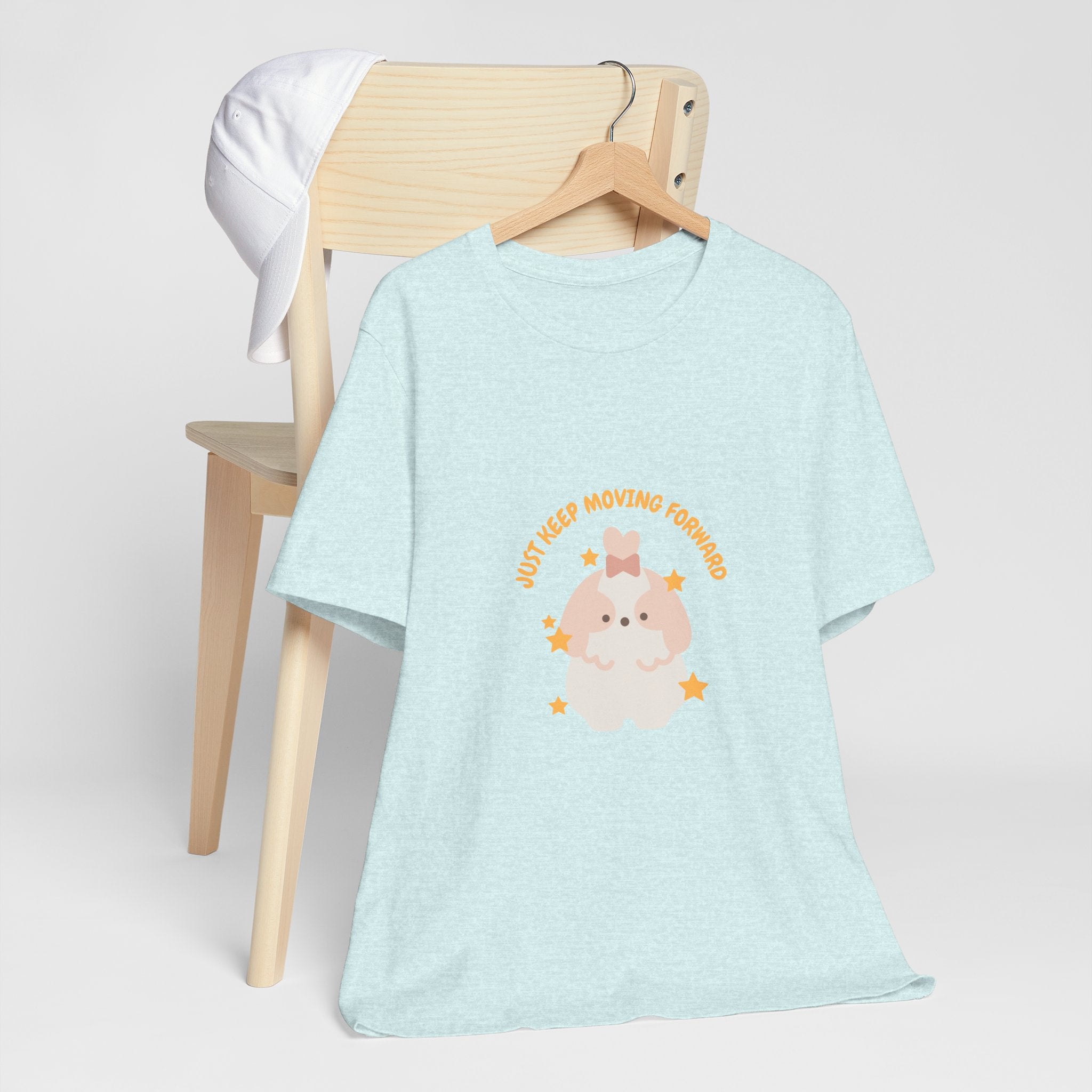 Cute Kawaii Bunny Tee — "Just Keep Moving Forward" Graphic T-Shirt