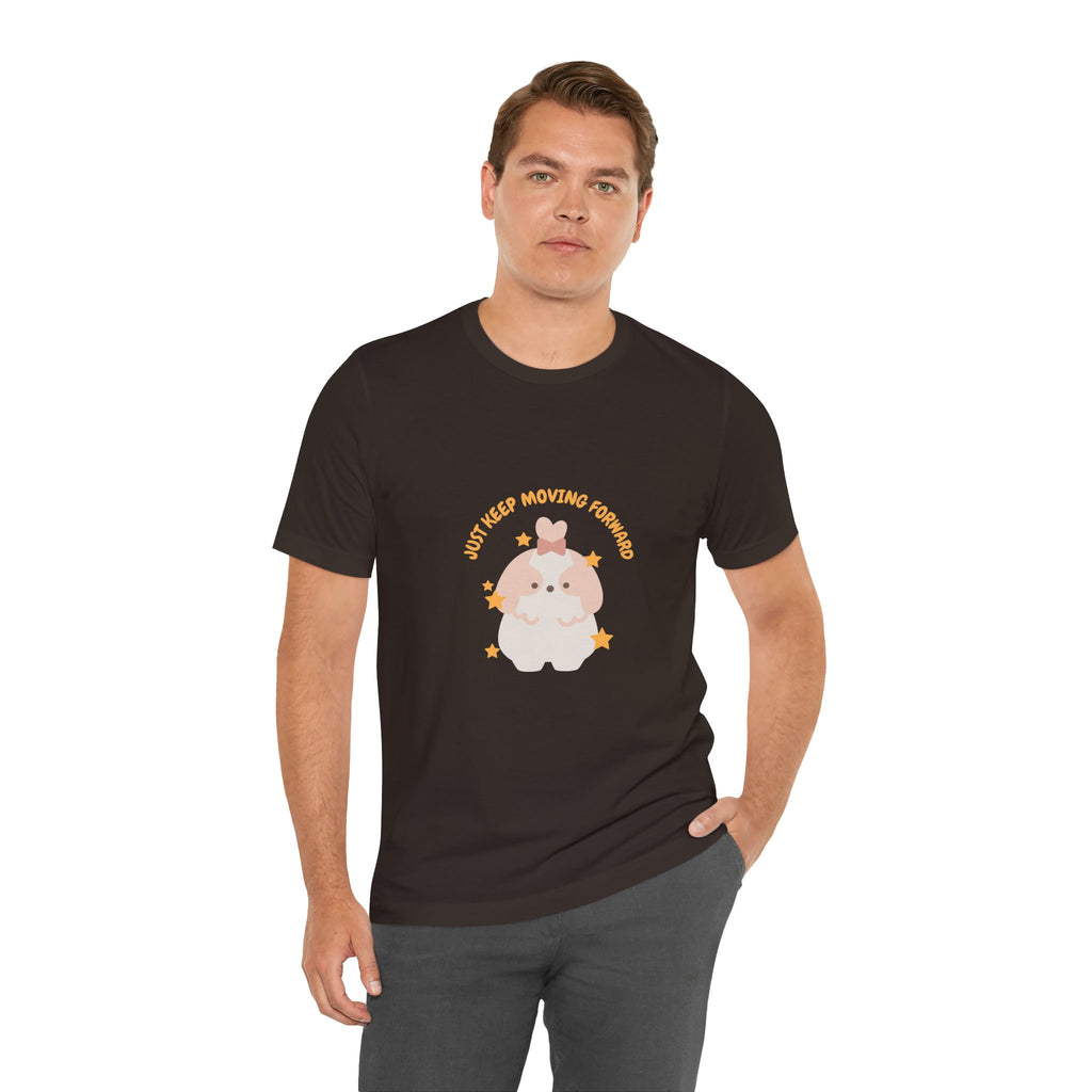 Cute Kawaii Bunny Tee — "Just Keep Moving Forward" Graphic T-Shirt