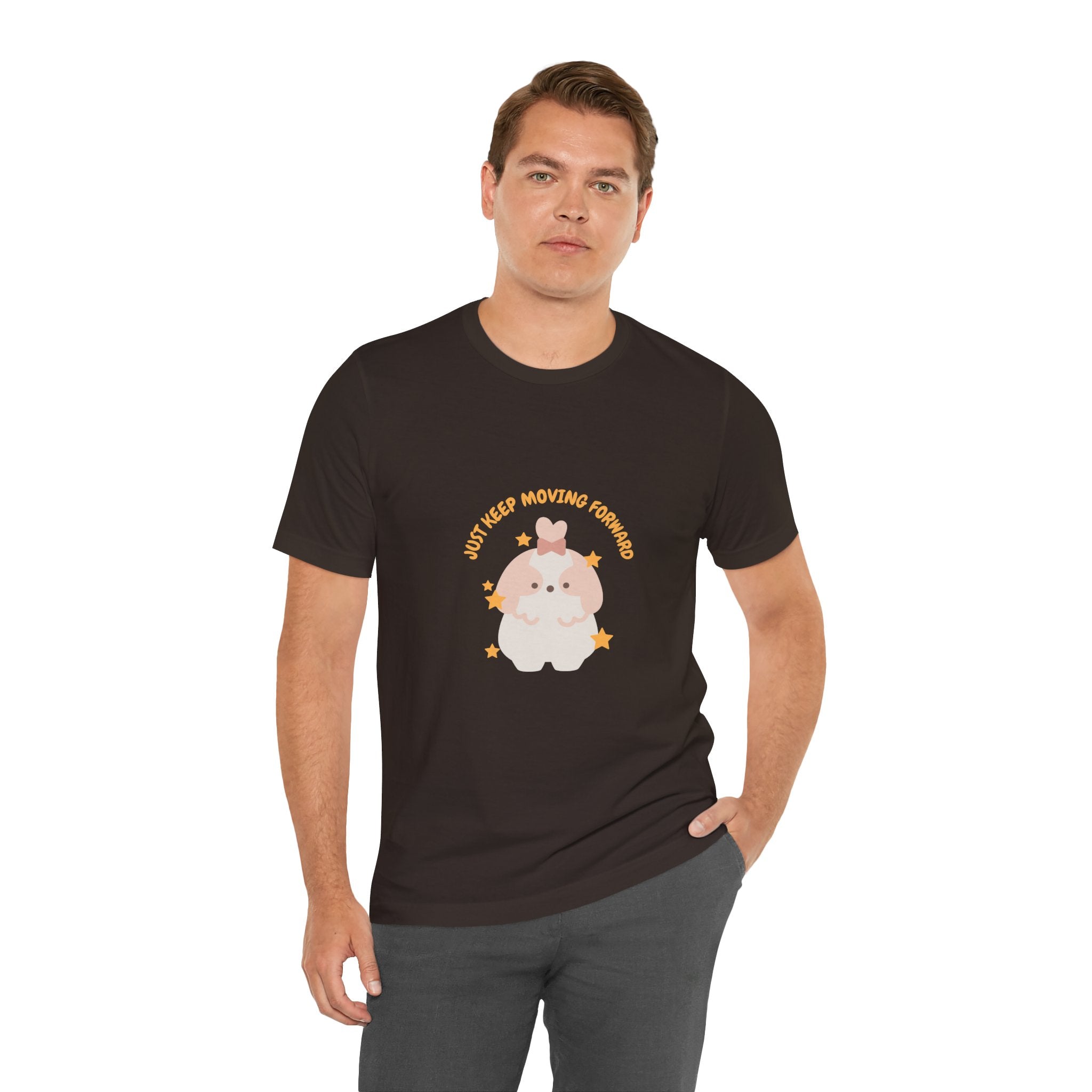Cute Kawaii Bunny Tee — "Just Keep Moving Forward" Graphic T-Shirt