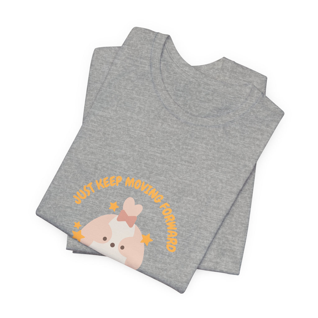 Cute Kawaii Bunny Tee — "Just Keep Moving Forward" Graphic T-Shirt