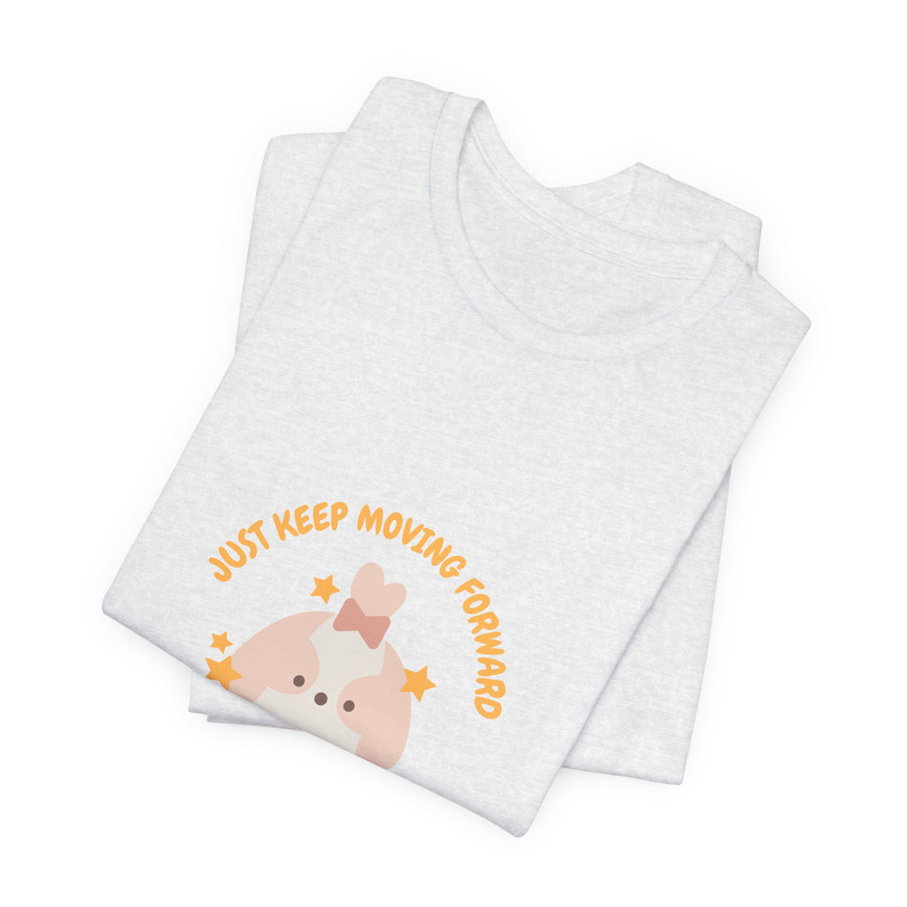 Cute Kawaii Bunny Tee — "Just Keep Moving Forward" Graphic T-Shirt