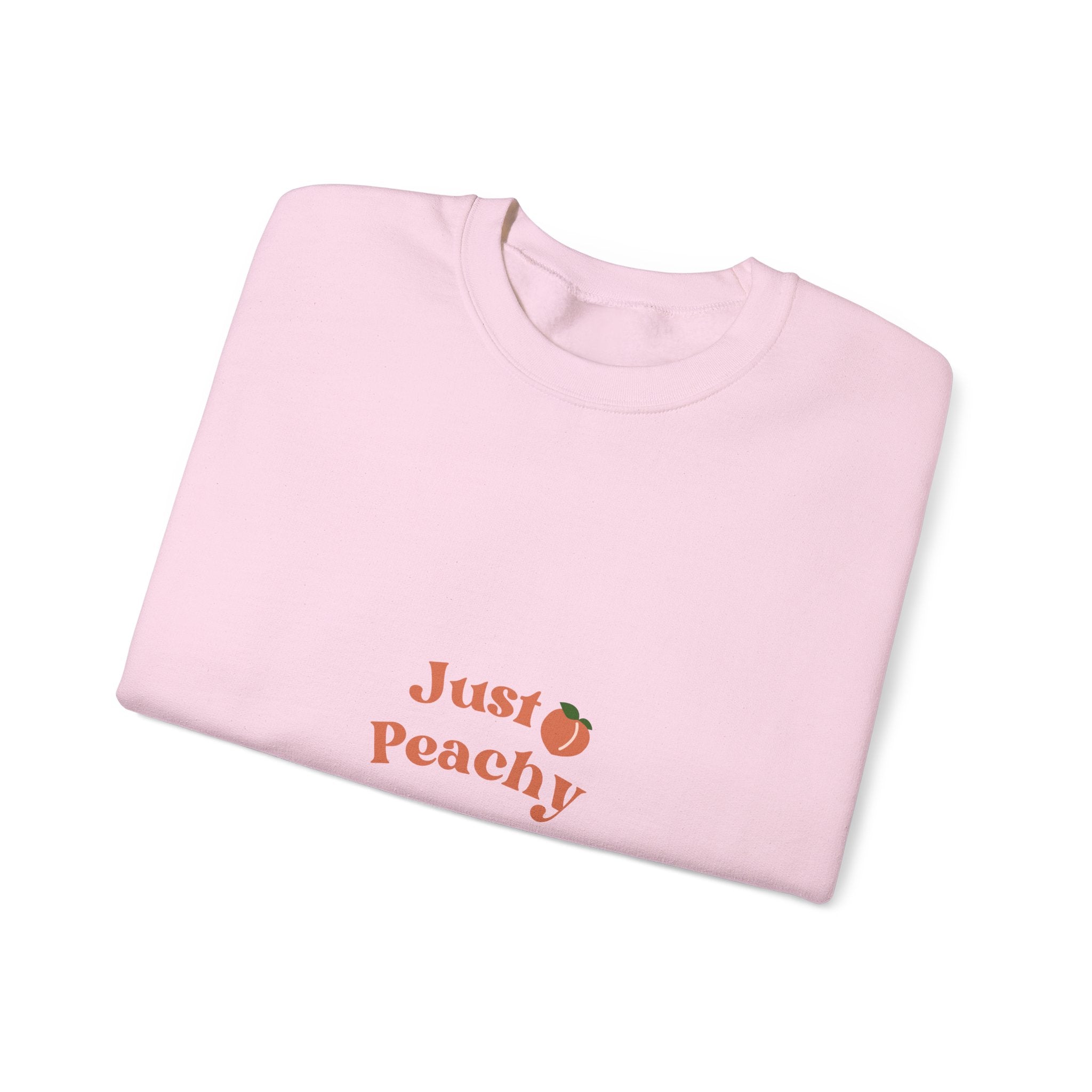 Just Peachy Crewneck Sweatshirt — Cute Peach Graphic Pullover
