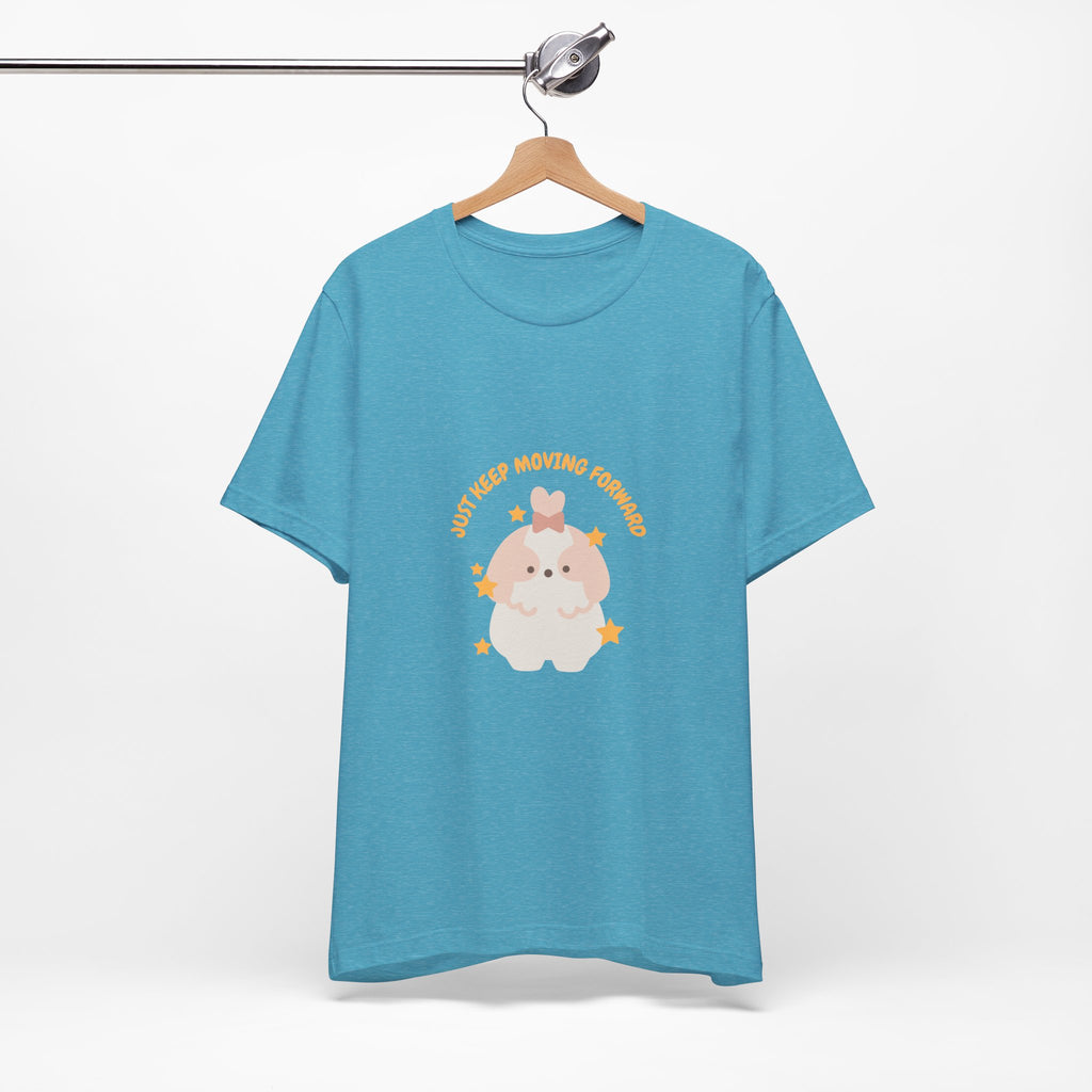Cute Kawaii Bunny Tee — "Just Keep Moving Forward" Graphic T-Shirt