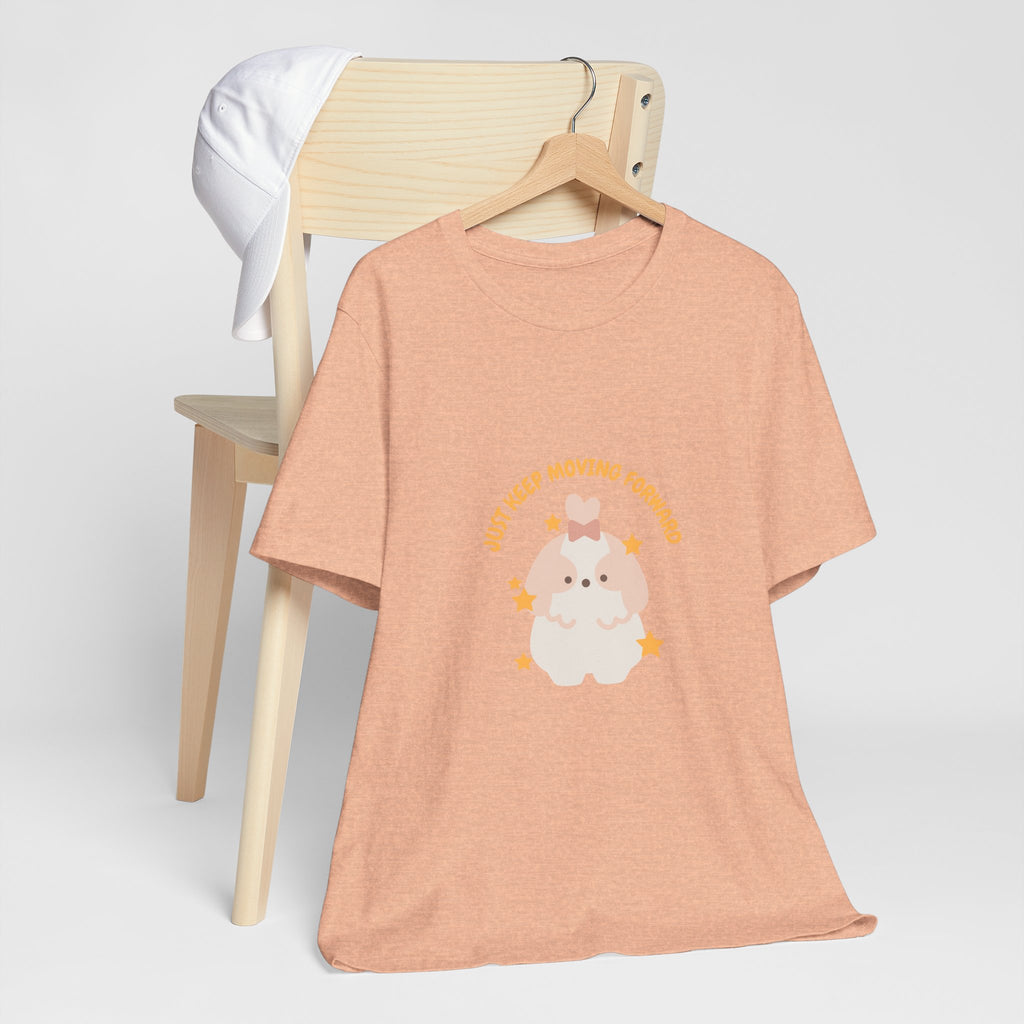 Cute Kawaii Bunny Tee — "Just Keep Moving Forward" Graphic T-Shirt