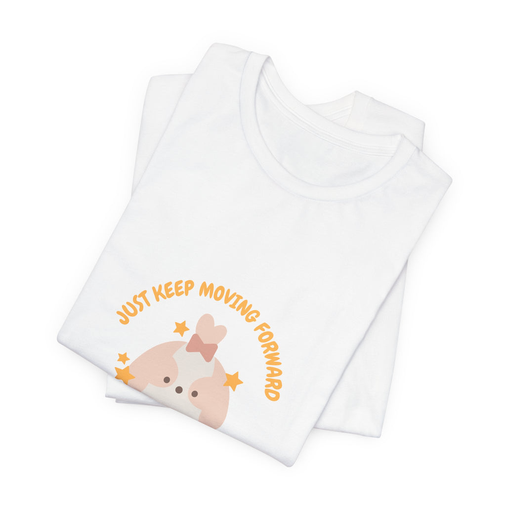 Cute Kawaii Bunny Tee — "Just Keep Moving Forward" Graphic T-Shirt