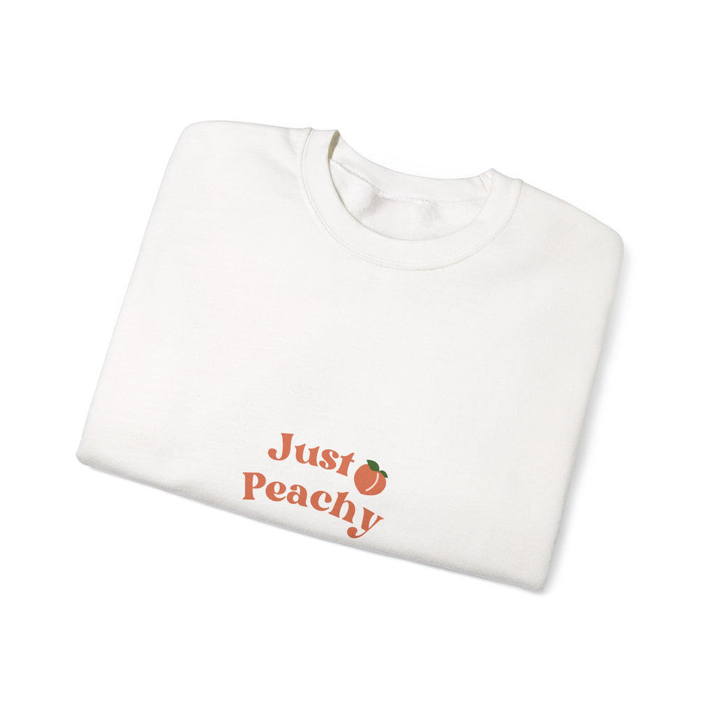 Just Peachy Crewneck Sweatshirt — Cute Peach Graphic Pullover