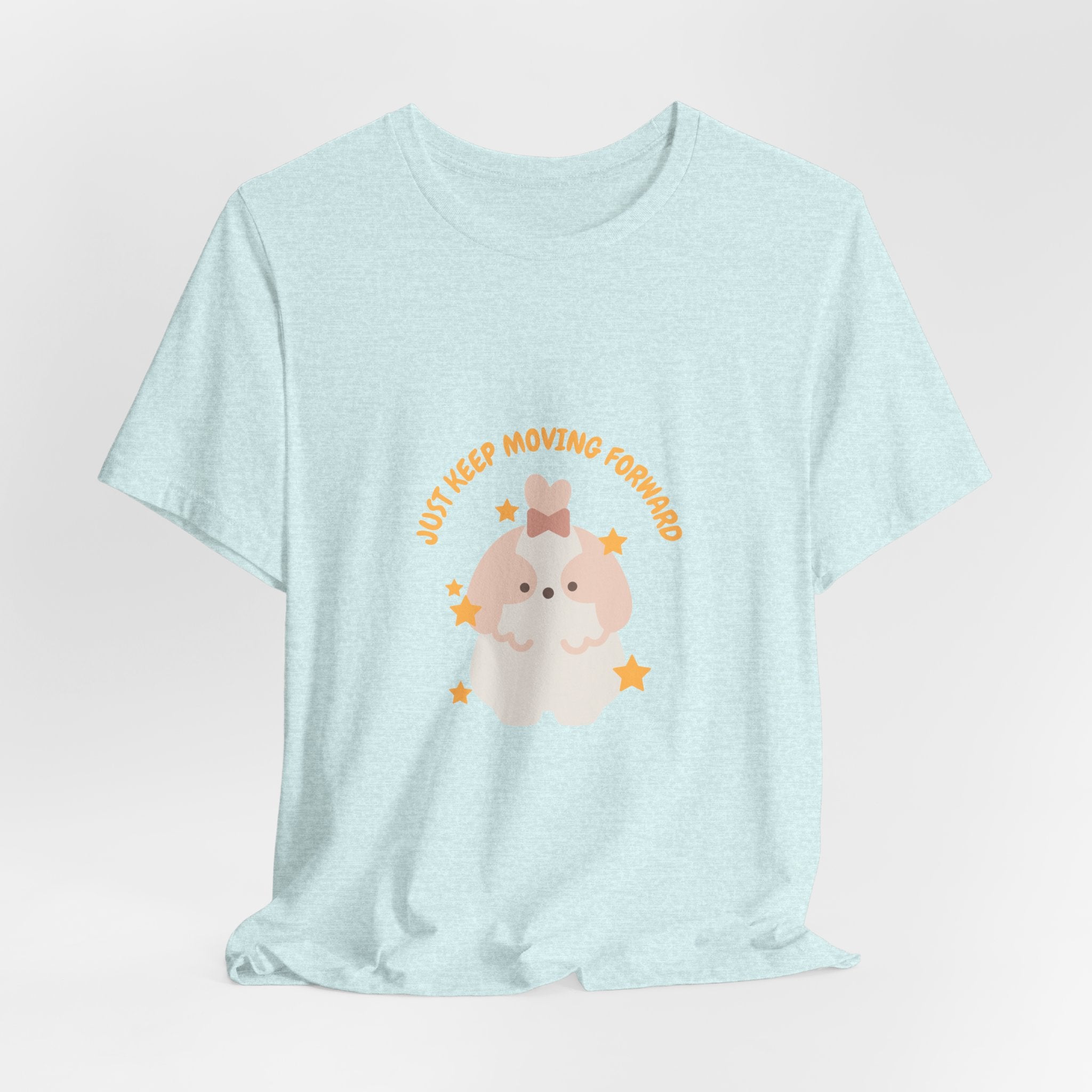 Cute Kawaii Bunny Tee — "Just Keep Moving Forward" Graphic T-Shirt