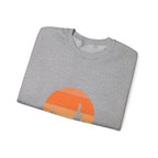 Hello Sunshine Crewneck Sweatshirt — Retro Sunset Cactus Graphic