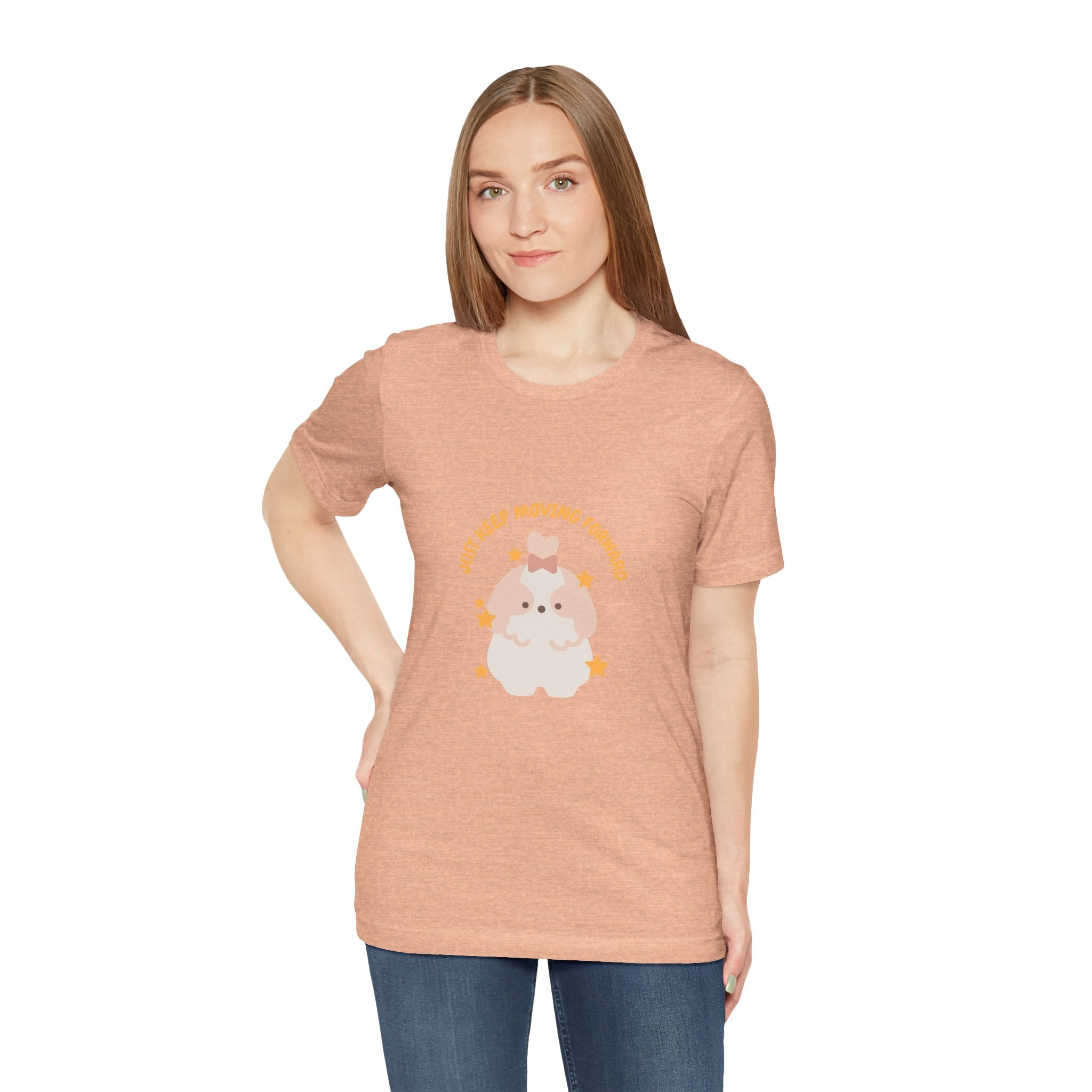 Cute Kawaii Bunny Tee — "Just Keep Moving Forward" Graphic T-Shirt