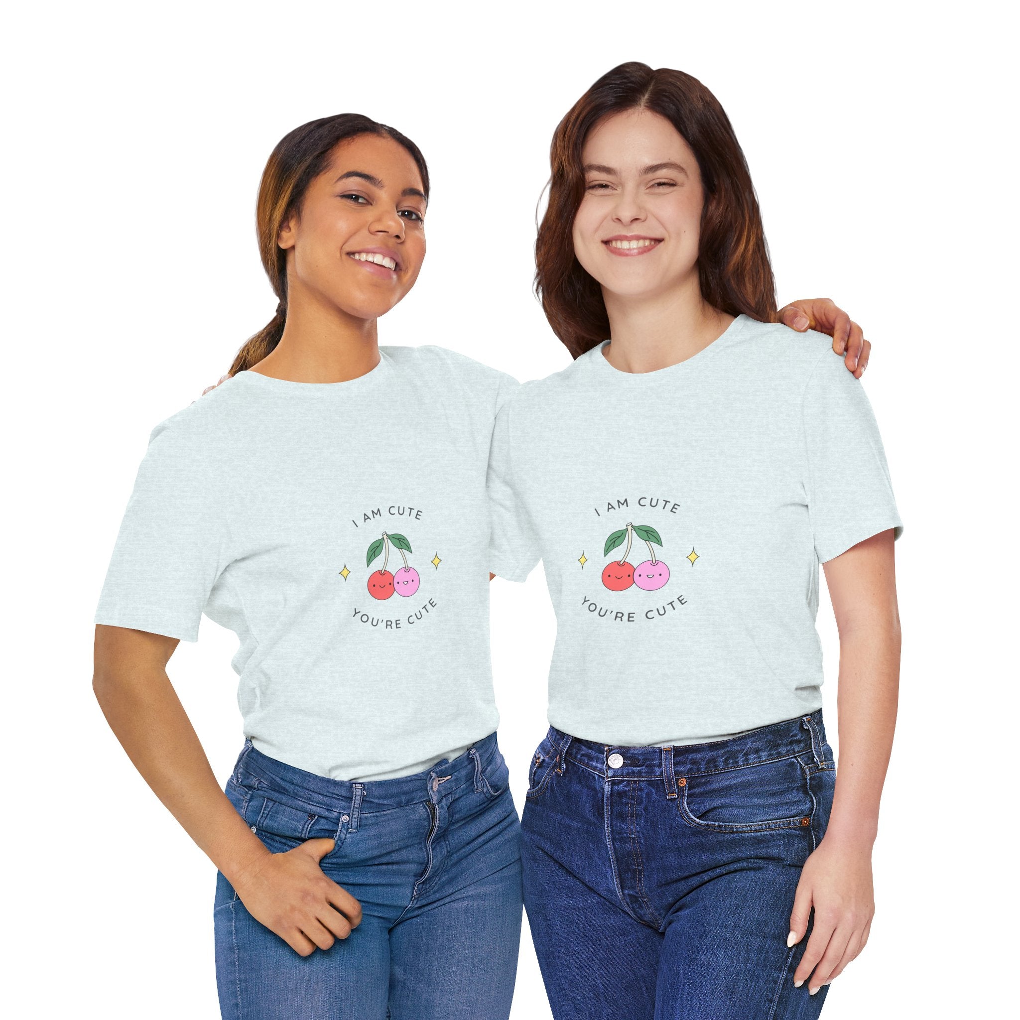 Cute Cherries Graphic Tee — "I Am Cute, You're Cute" Cute Fruit T-Shirt