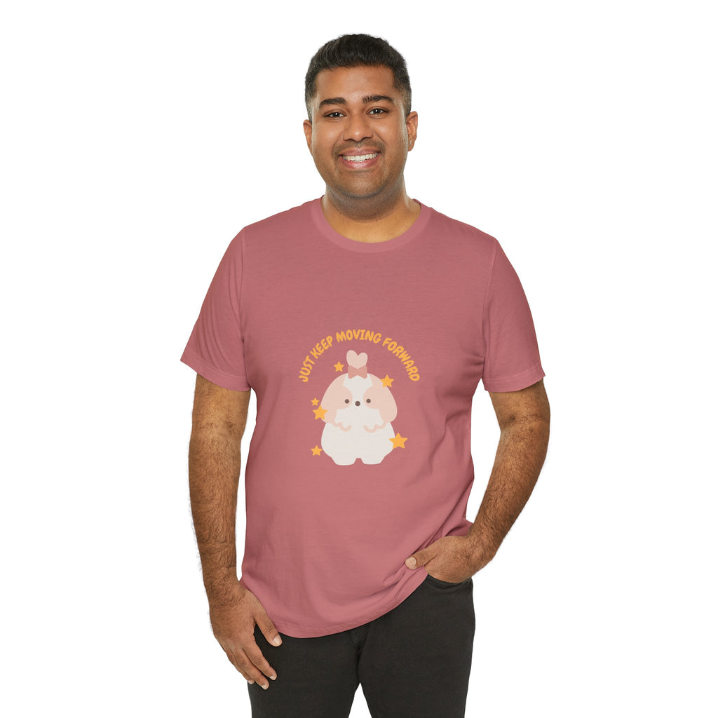 Cute Kawaii Bunny Tee — "Just Keep Moving Forward" Graphic T-Shirt