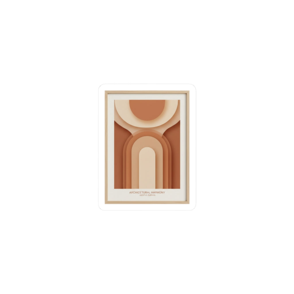Terracotta Arch Abstract Sticker | earthy minimal, warm neutral shapes