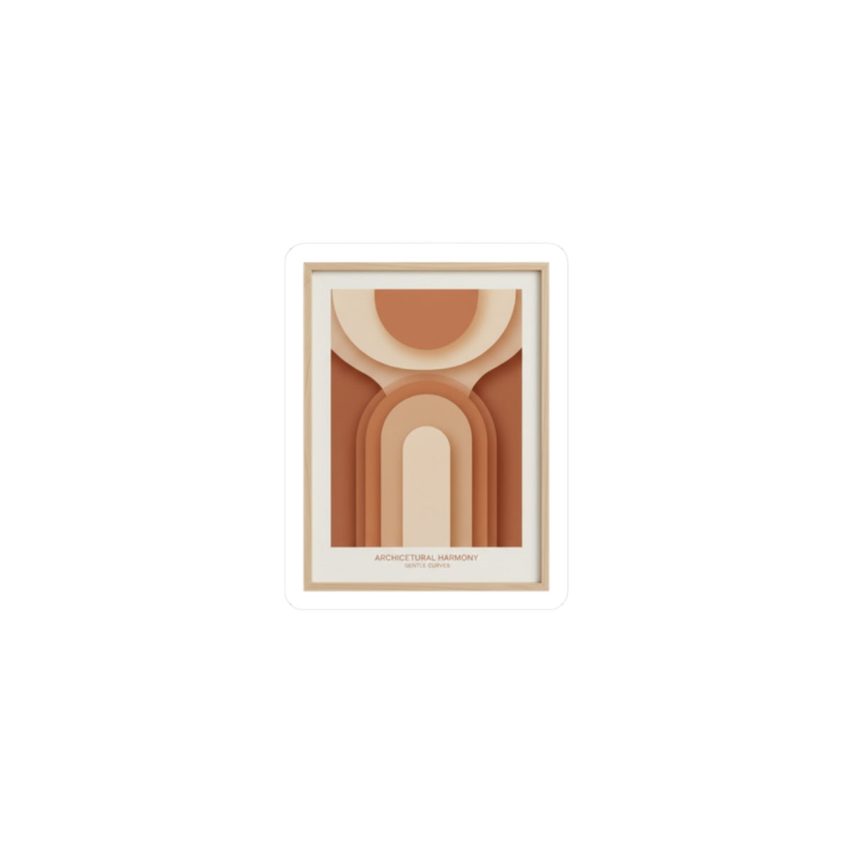 Terracotta Arch Abstract Sticker | earthy minimal, warm neutral shapes
