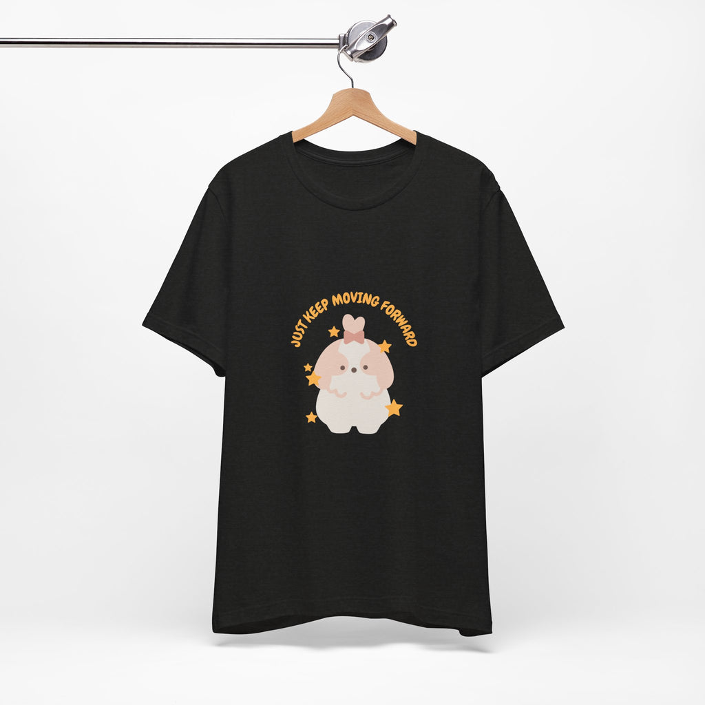 Cute Kawaii Bunny Tee — "Just Keep Moving Forward" Graphic T-Shirt