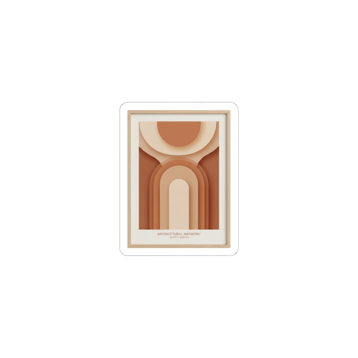 Terracotta Arch Abstract Sticker | earthy minimal, warm neutral shapes