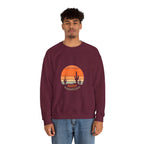 Hello Sunshine Crewneck Sweatshirt — Retro Sunset Cactus Graphic
