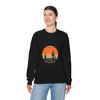 Hello Sunshine Crewneck Sweatshirt — Retro Sunset Cactus Graphic