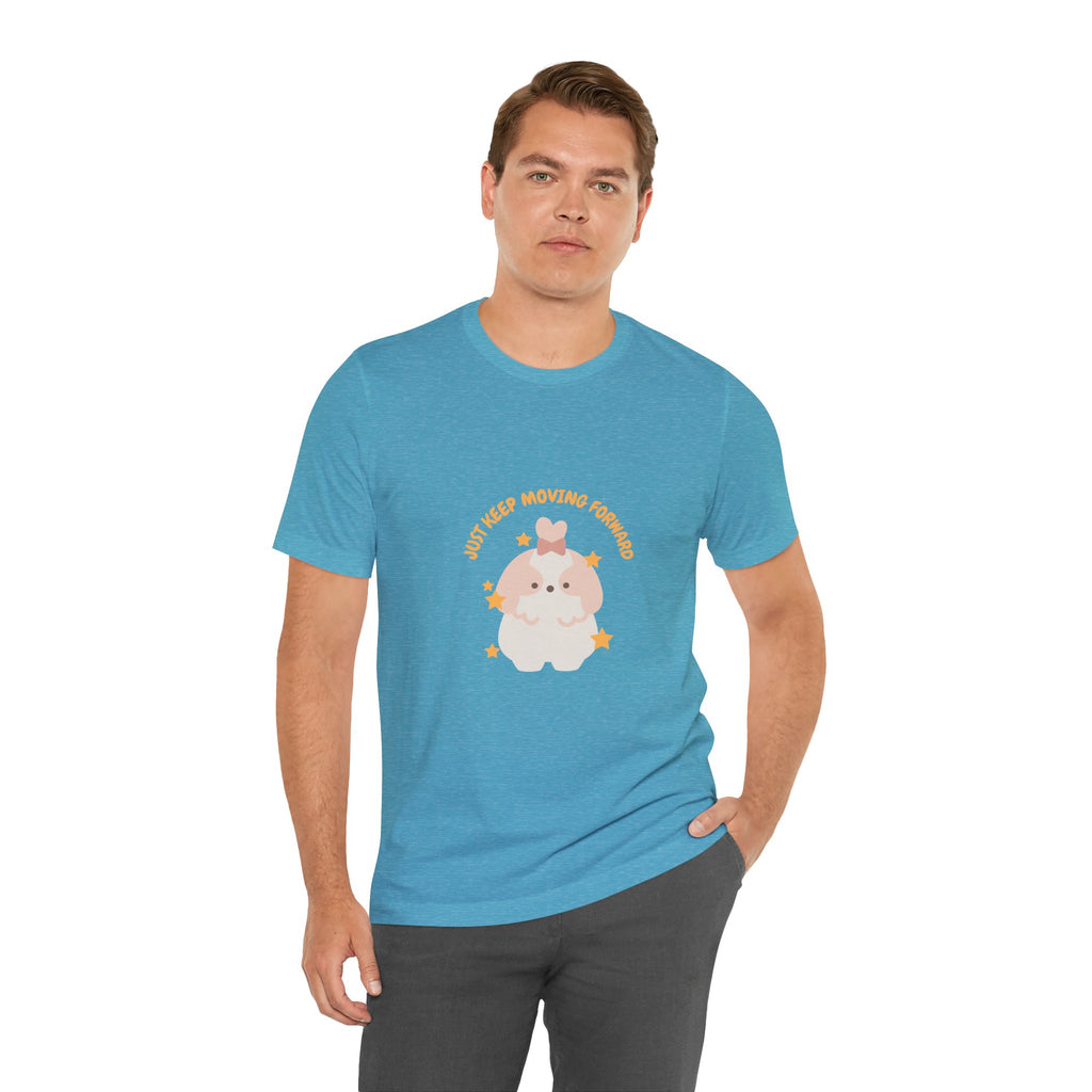 Cute Kawaii Bunny Tee — "Just Keep Moving Forward" Graphic T-Shirt