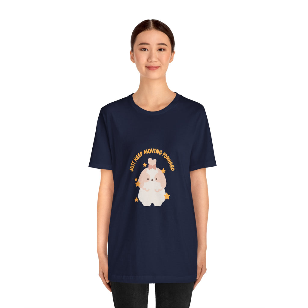 Cute Kawaii Bunny Tee — "Just Keep Moving Forward" Graphic T-Shirt