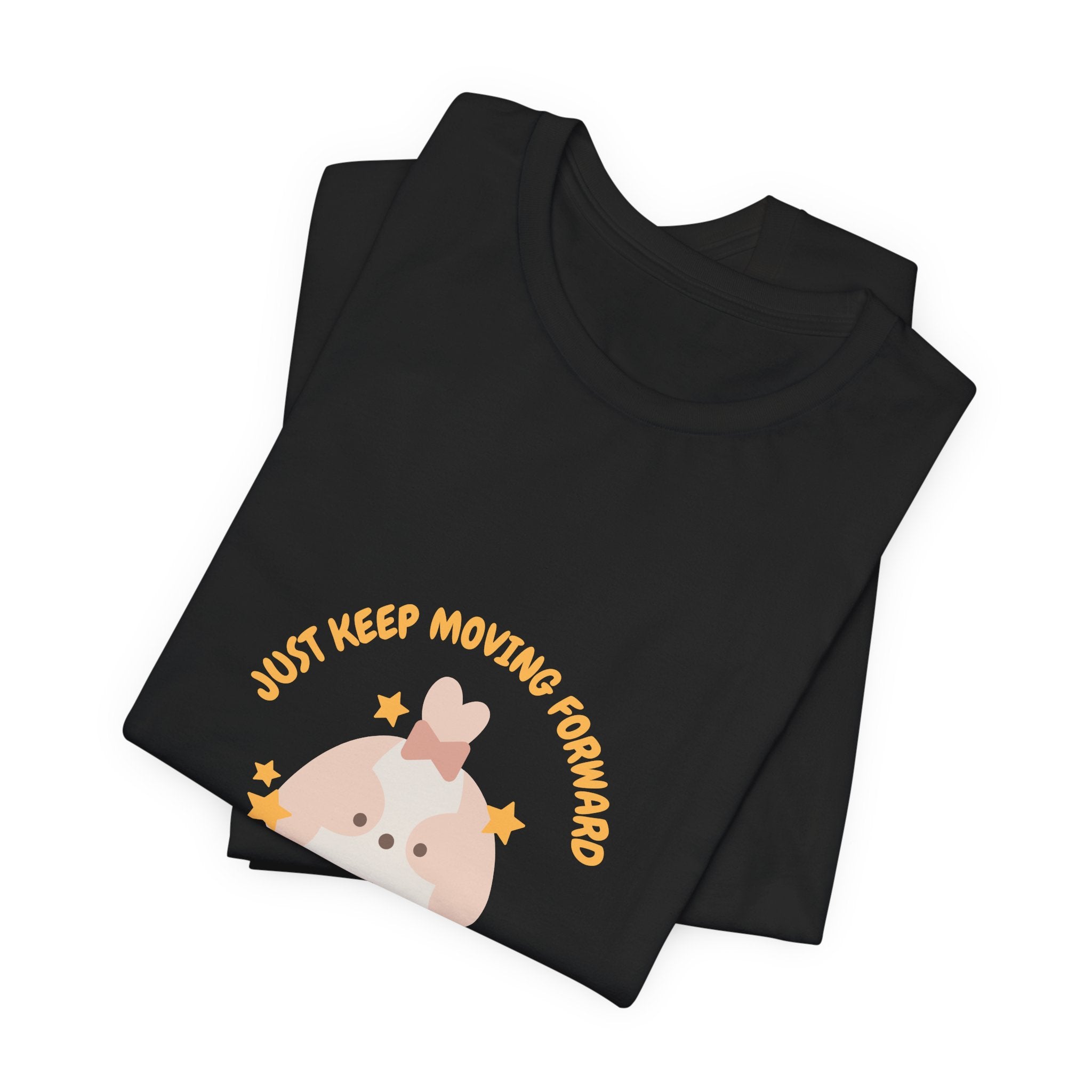 Cute Kawaii Bunny Tee — "Just Keep Moving Forward" Graphic T-Shirt