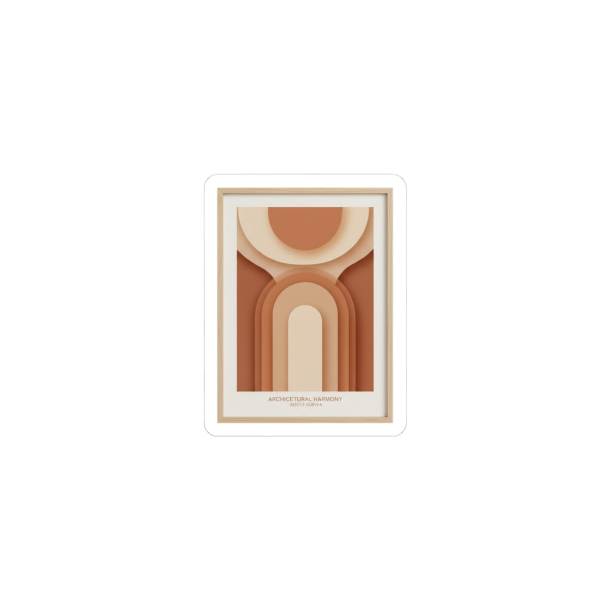 Terracotta Arch Abstract Sticker | earthy minimal, warm neutral shapes
