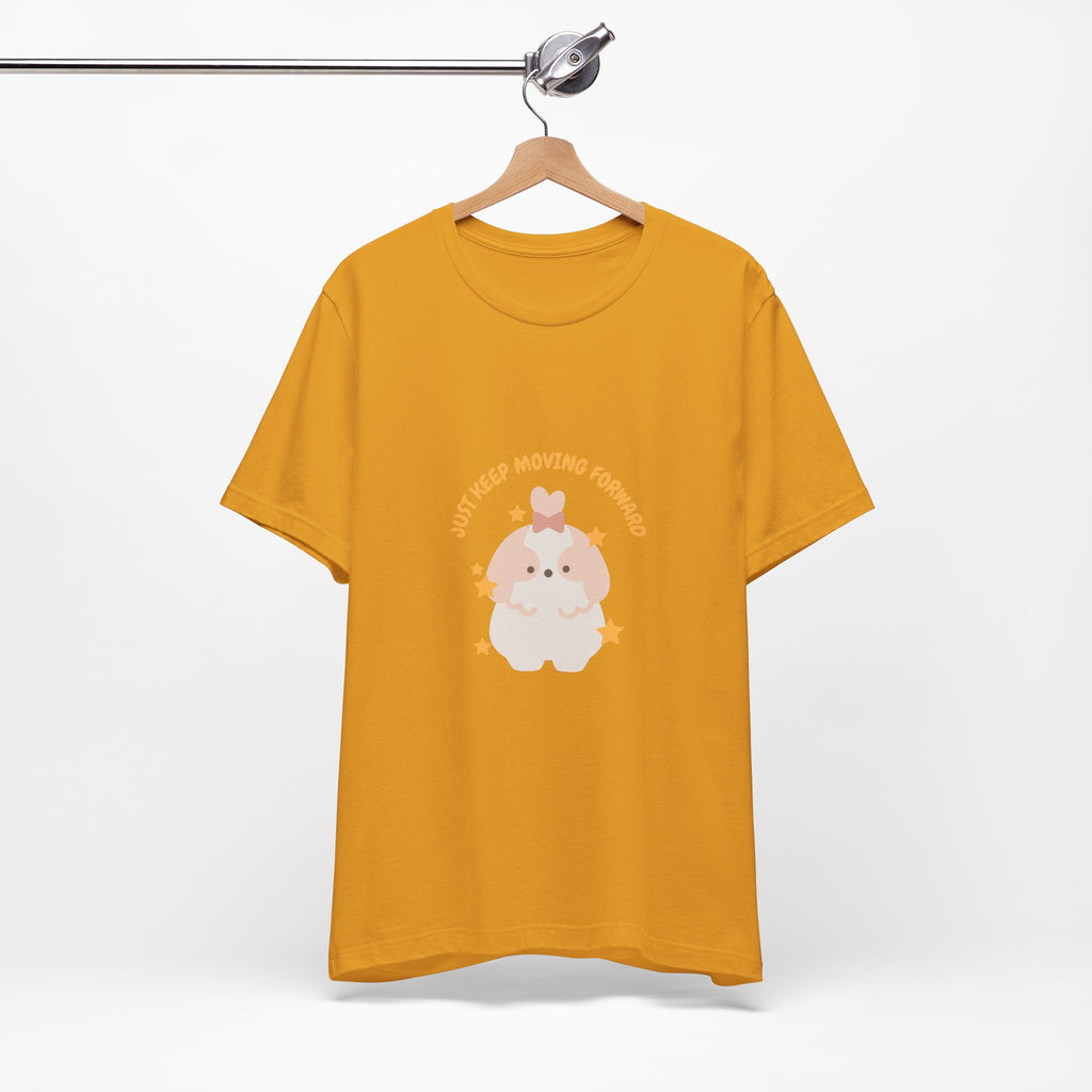 Cute Kawaii Bunny Tee — "Just Keep Moving Forward" Graphic T-Shirt
