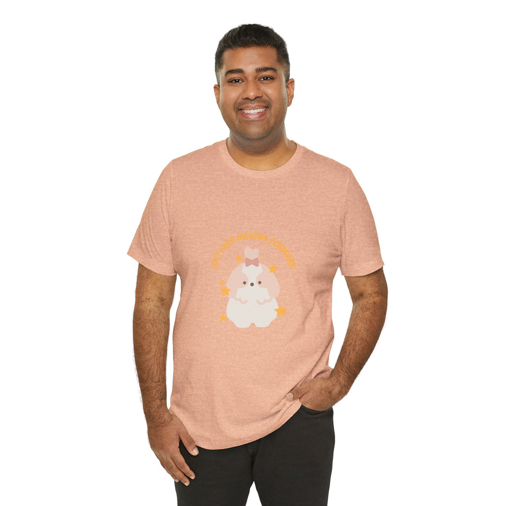 Cute Kawaii Bunny Tee — "Just Keep Moving Forward" Graphic T-Shirt