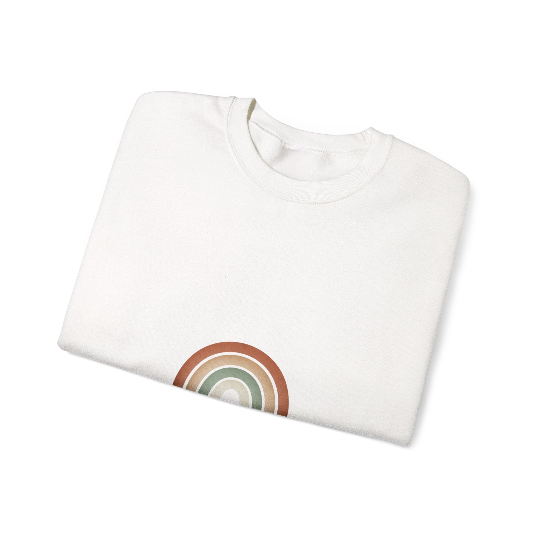 Neutral Rainbow Arc Sweatshirt | muted rainbow, boho desert arc