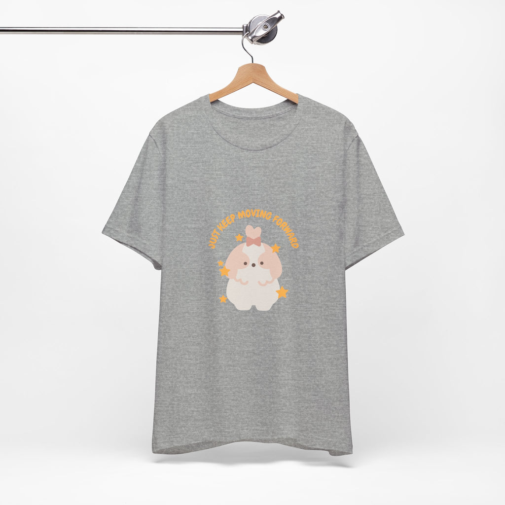 Cute Kawaii Bunny Tee — "Just Keep Moving Forward" Graphic T-Shirt