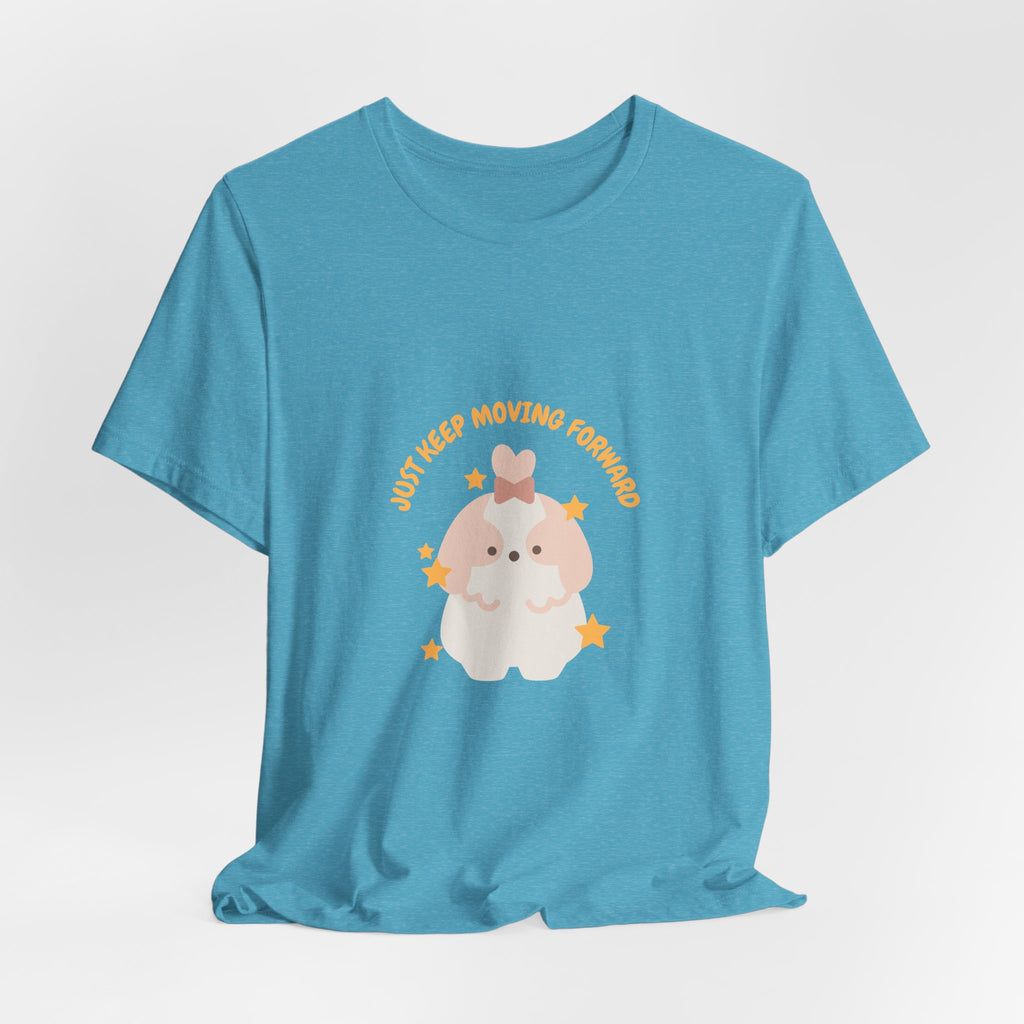 Cute Kawaii Bunny Tee — "Just Keep Moving Forward" Graphic T-Shirt