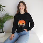 Hello Sunshine Crewneck Sweatshirt — Retro Sunset Cactus Graphic