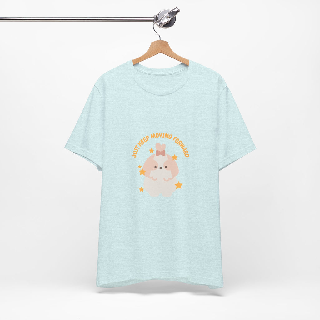 Cute Kawaii Bunny Tee — "Just Keep Moving Forward" Graphic T-Shirt
