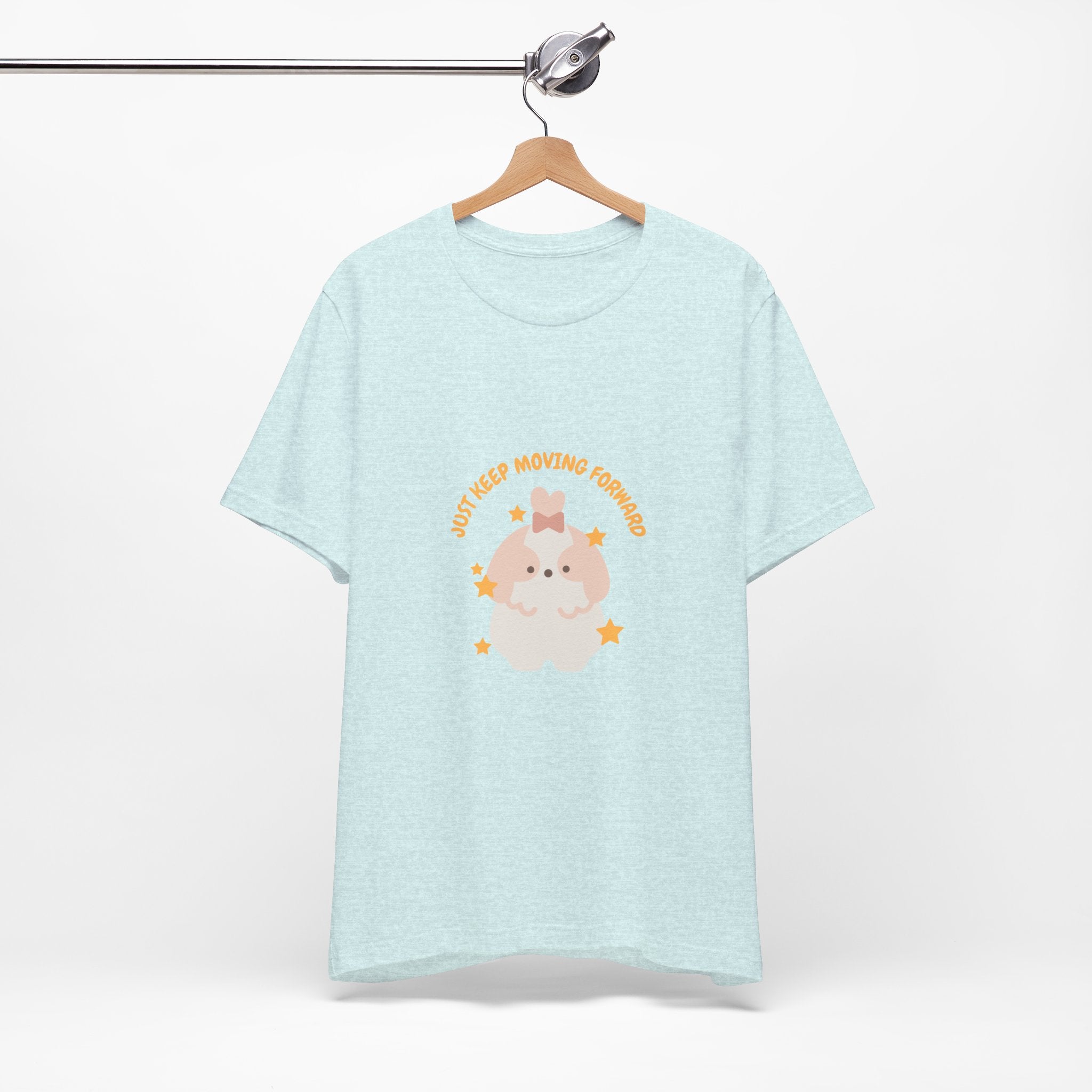 Cute Kawaii Bunny Tee — "Just Keep Moving Forward" Graphic T-Shirt