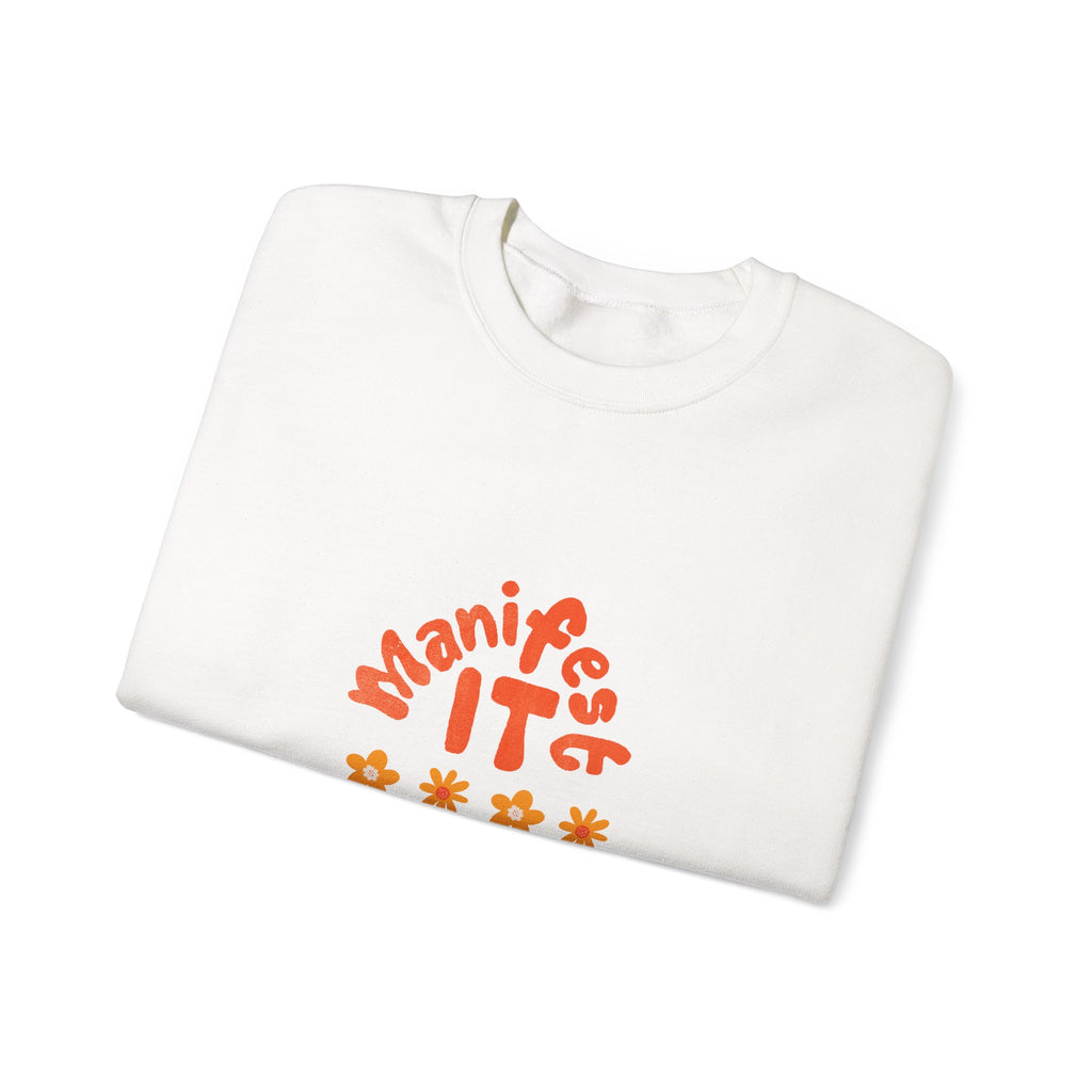 Manifest It Sweatshirt — Retro Flower Graphic Crewneck
