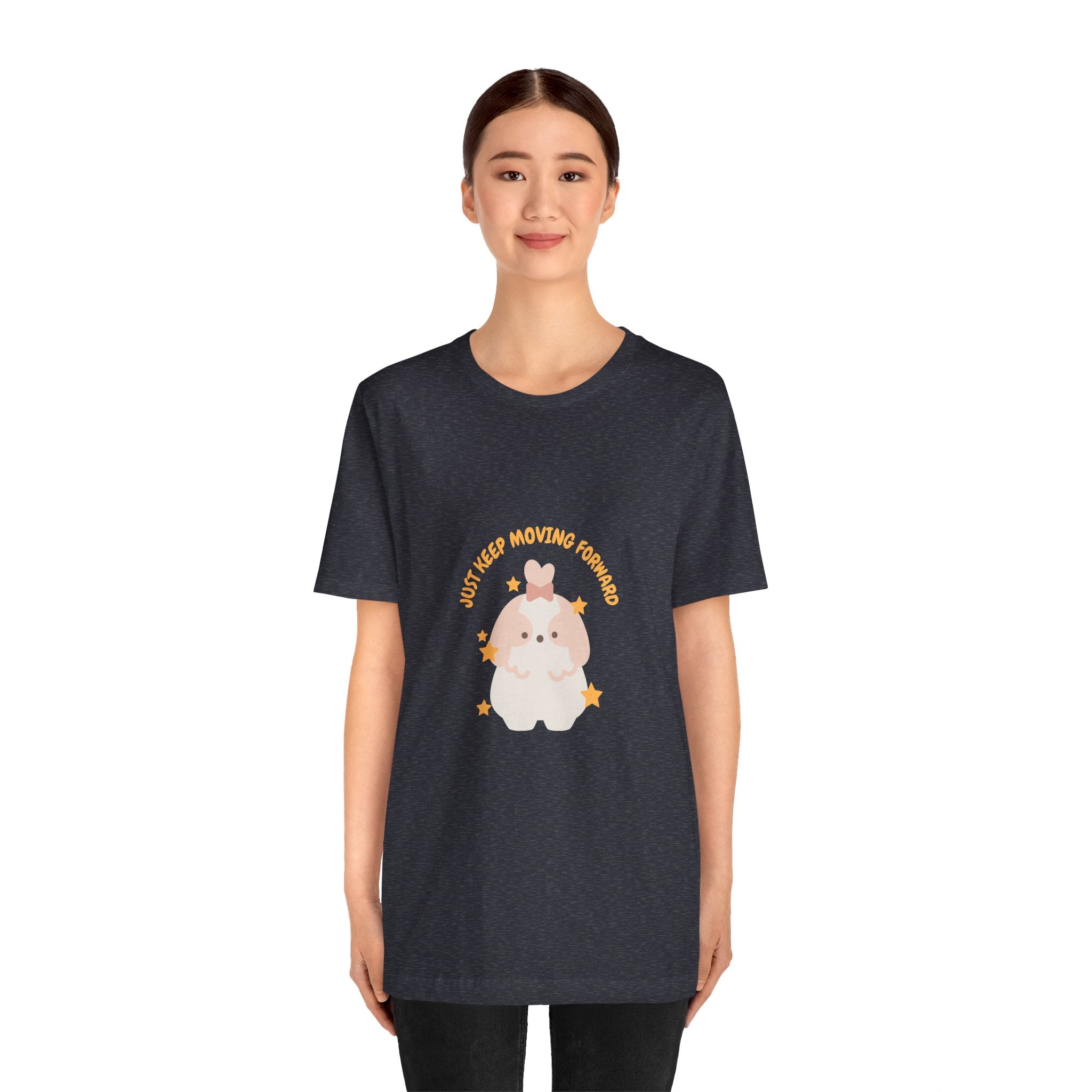Cute Kawaii Bunny Tee — "Just Keep Moving Forward" Graphic T-Shirt