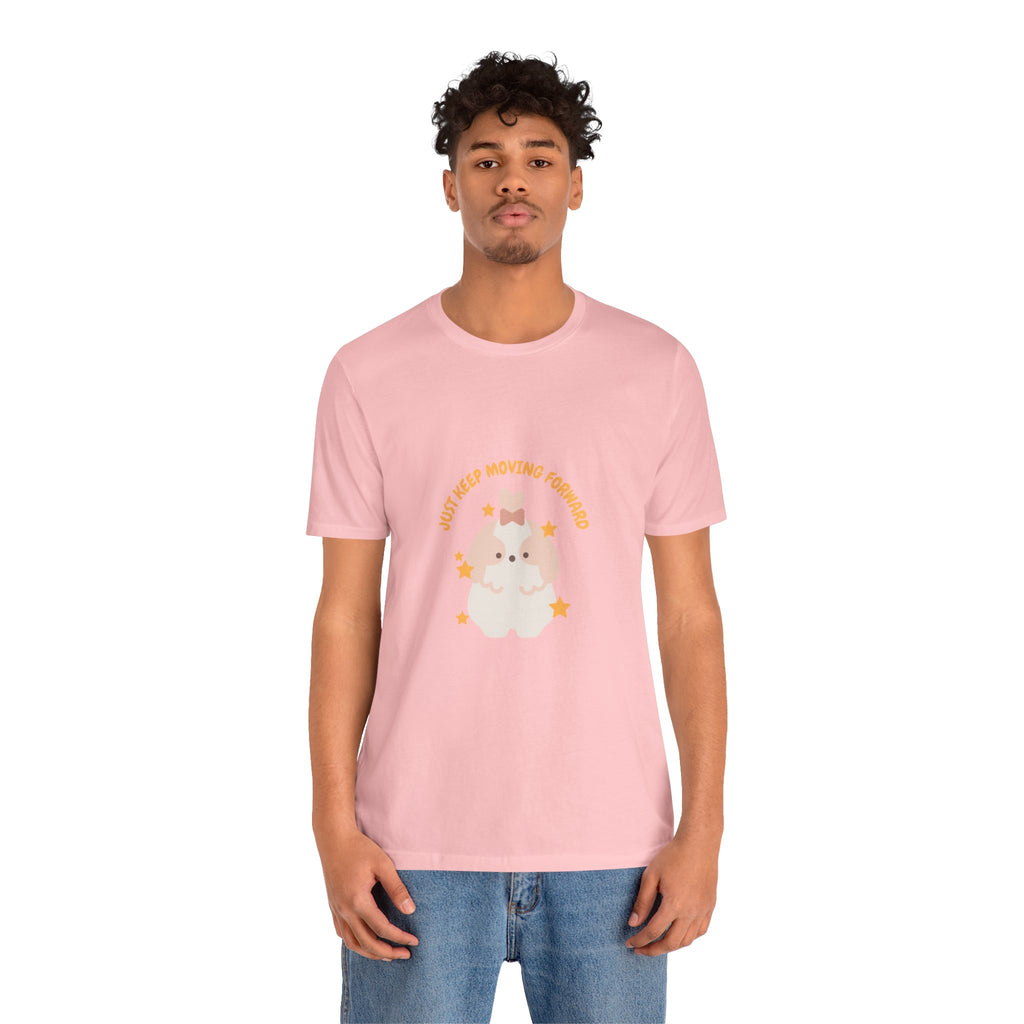 Cute Kawaii Bunny Tee — "Just Keep Moving Forward" Graphic T-Shirt
