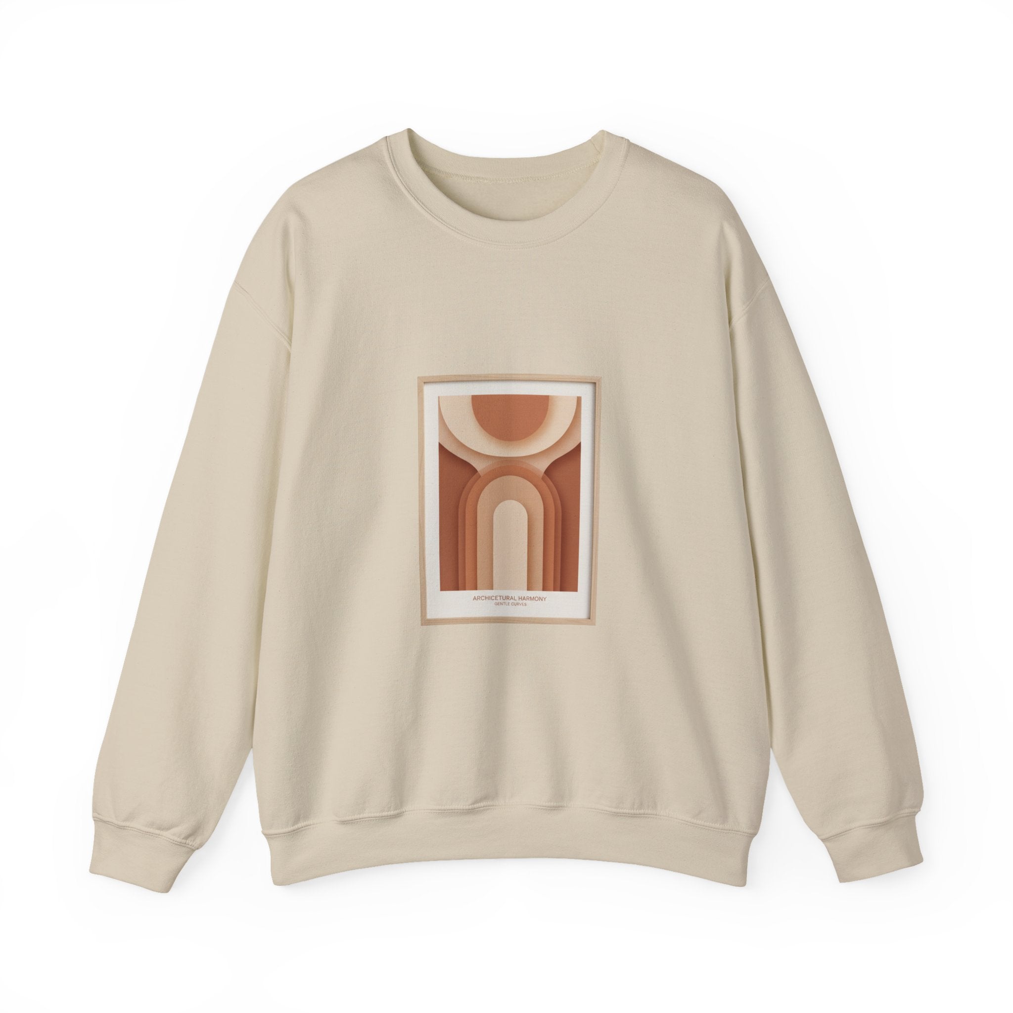 Terracotta Arch Abstract Sweatshirt | warm neutral shapes, clay tone art