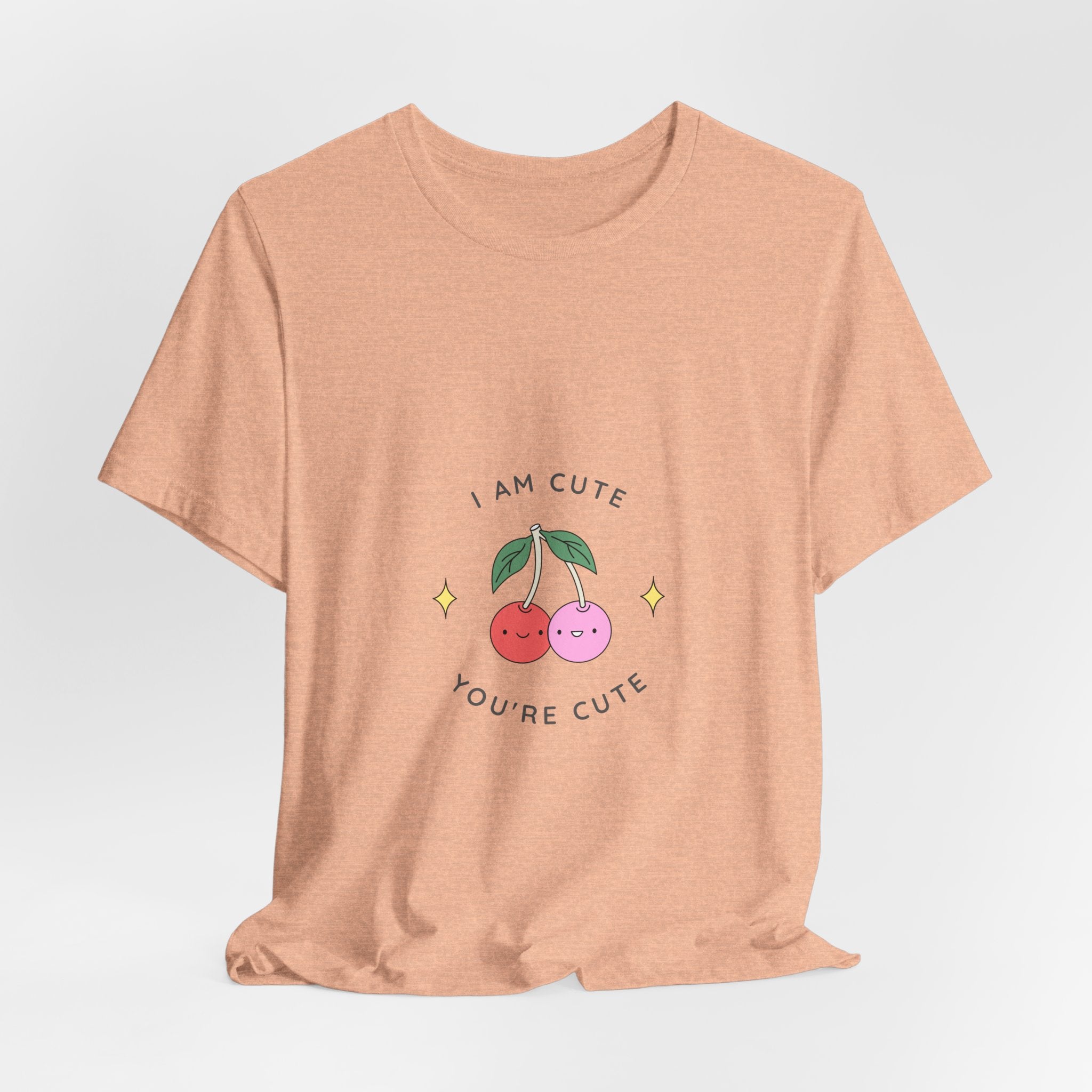 Cute Cherries Graphic Tee — "I Am Cute, You're Cute" Cute Fruit T-Shirt