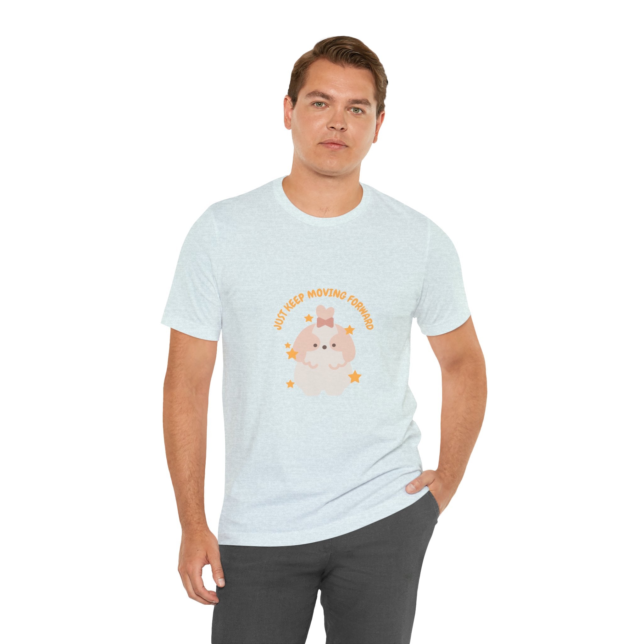 Cute Kawaii Bunny Tee — "Just Keep Moving Forward" Graphic T-Shirt