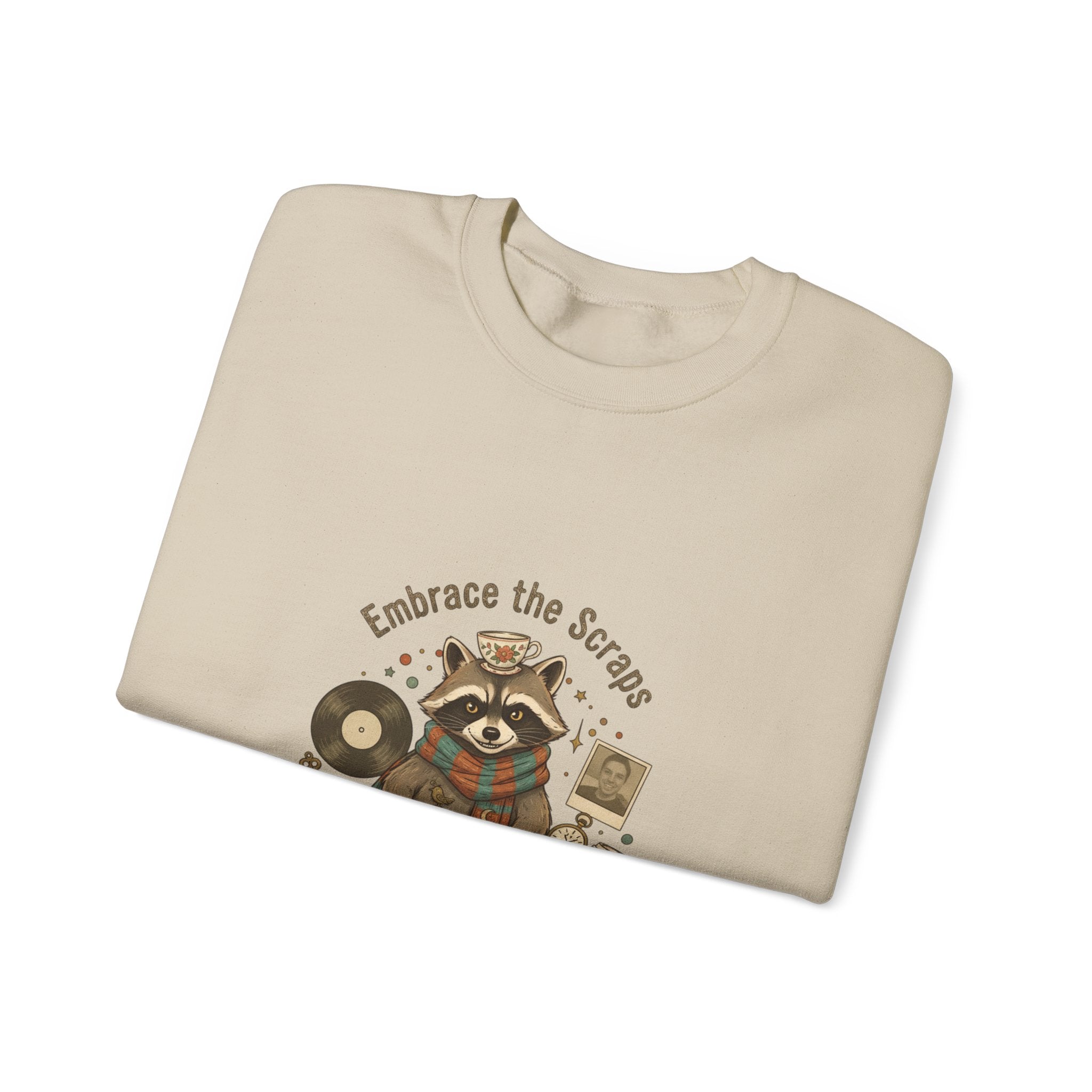 Embrace the Scraps Raccoon Sweatshirt | Scavenger Chic, possum design
