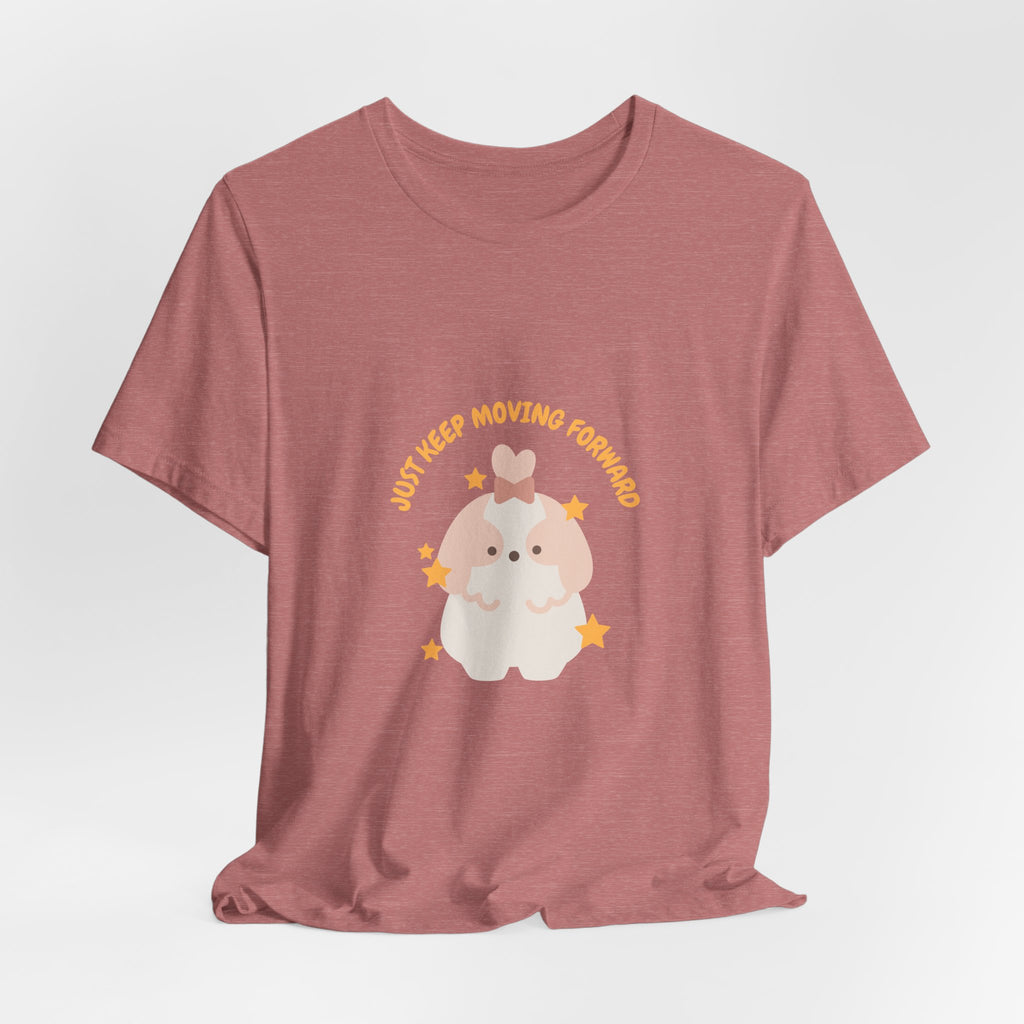 Cute Kawaii Bunny Tee — "Just Keep Moving Forward" Graphic T-Shirt